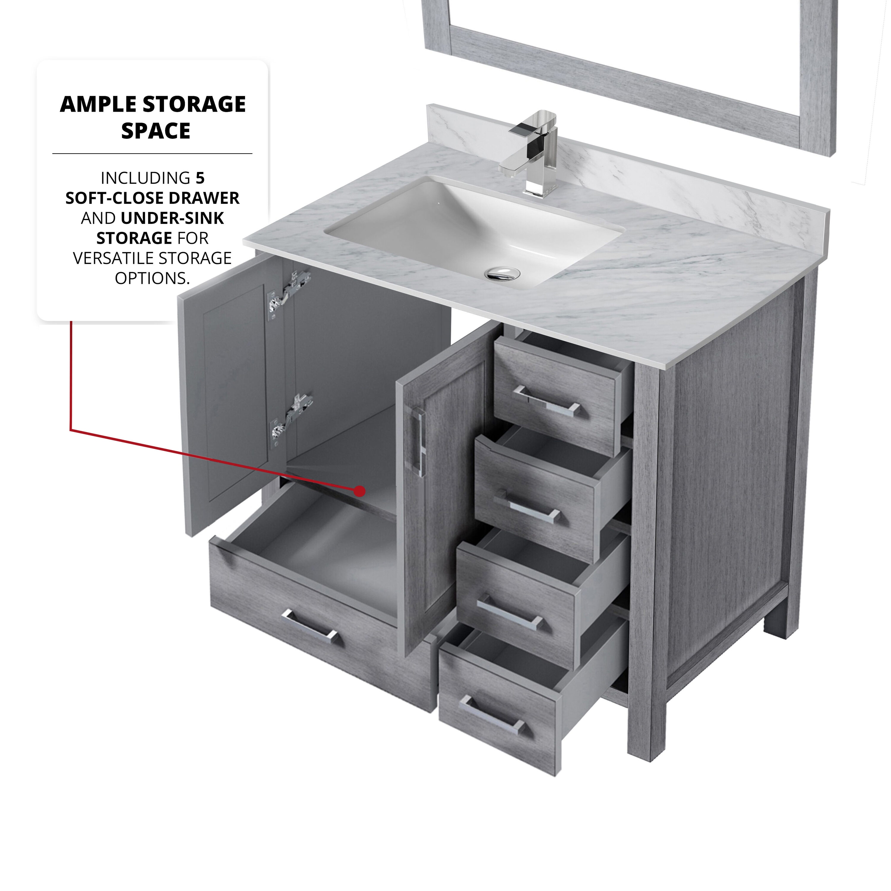 Lexora LJ342236SDDS000L Bath-Vanity-Combo - View #8