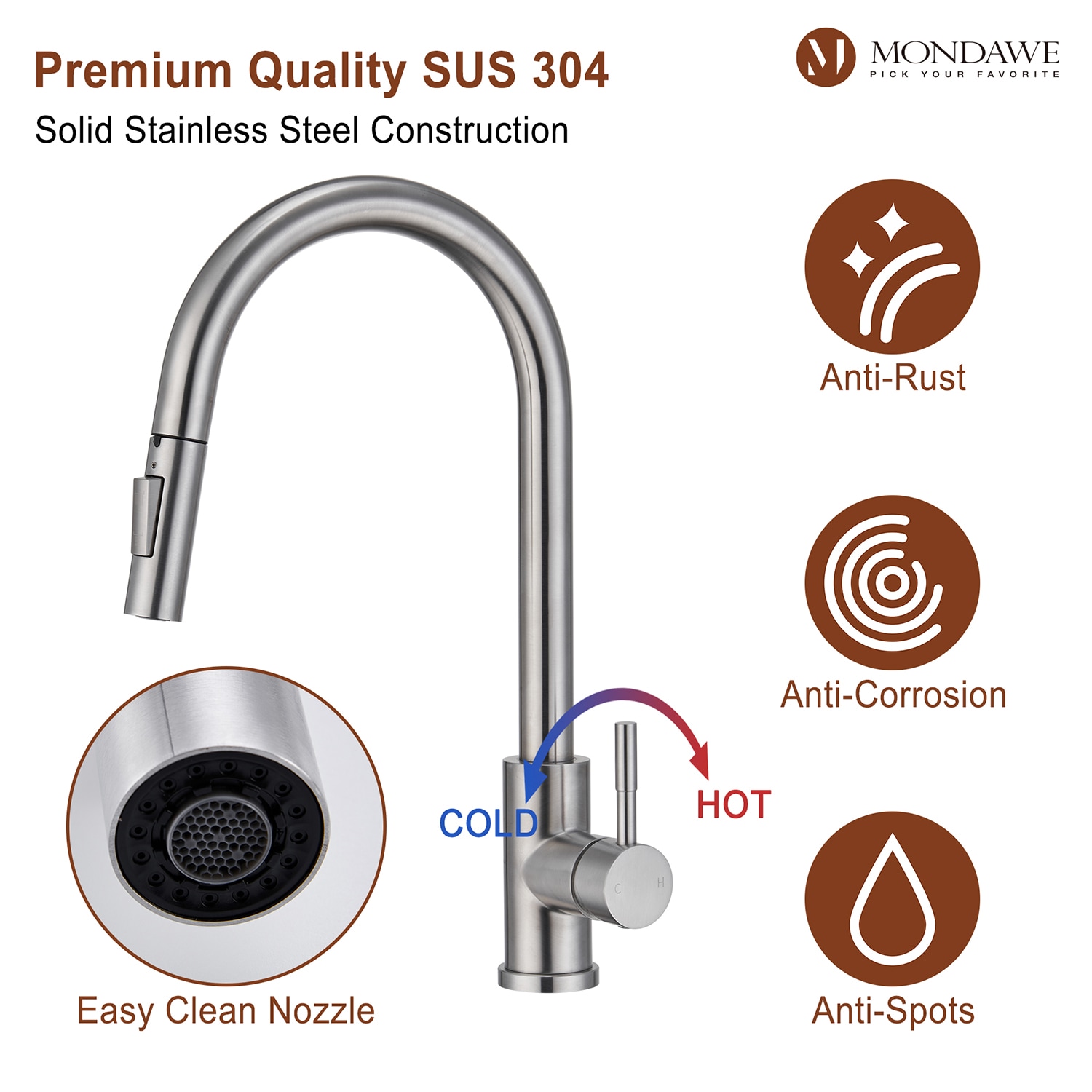 Mondawe MD-D94-BN Kitchen-Faucets - View #6