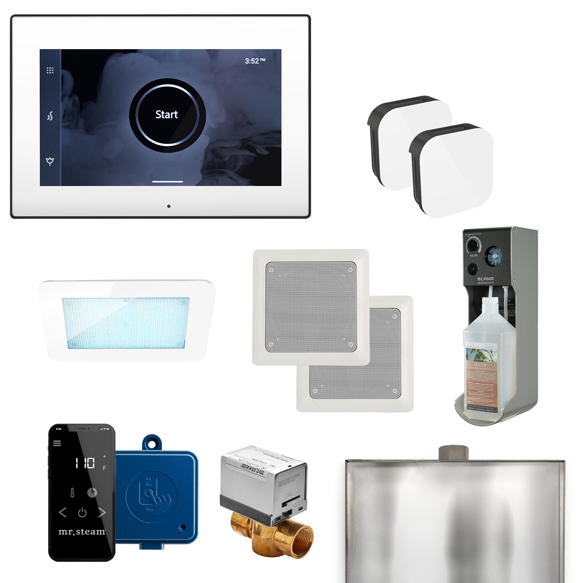 Mr. Steam XDRMWHXMB 492-watt White Matte Black Steam Generator Control Kit