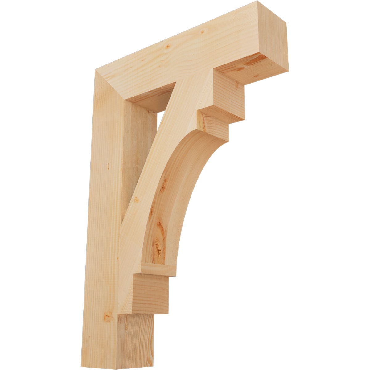 Ekena Millwork BKT06X26X38MRC05SDF Merced block smooth 5-1/2-in x 26-in x 38-in Douglas fir Brown Wood Standard bracket