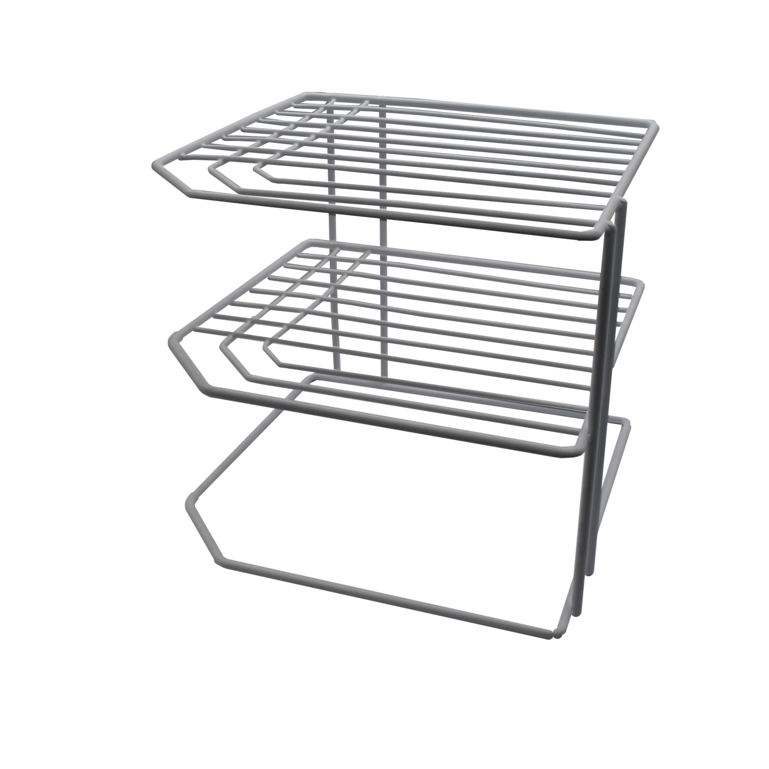 Style Selections 9.25-in W x 8.07-in H 3-Tier Freestanding Metal Plate Rack  at