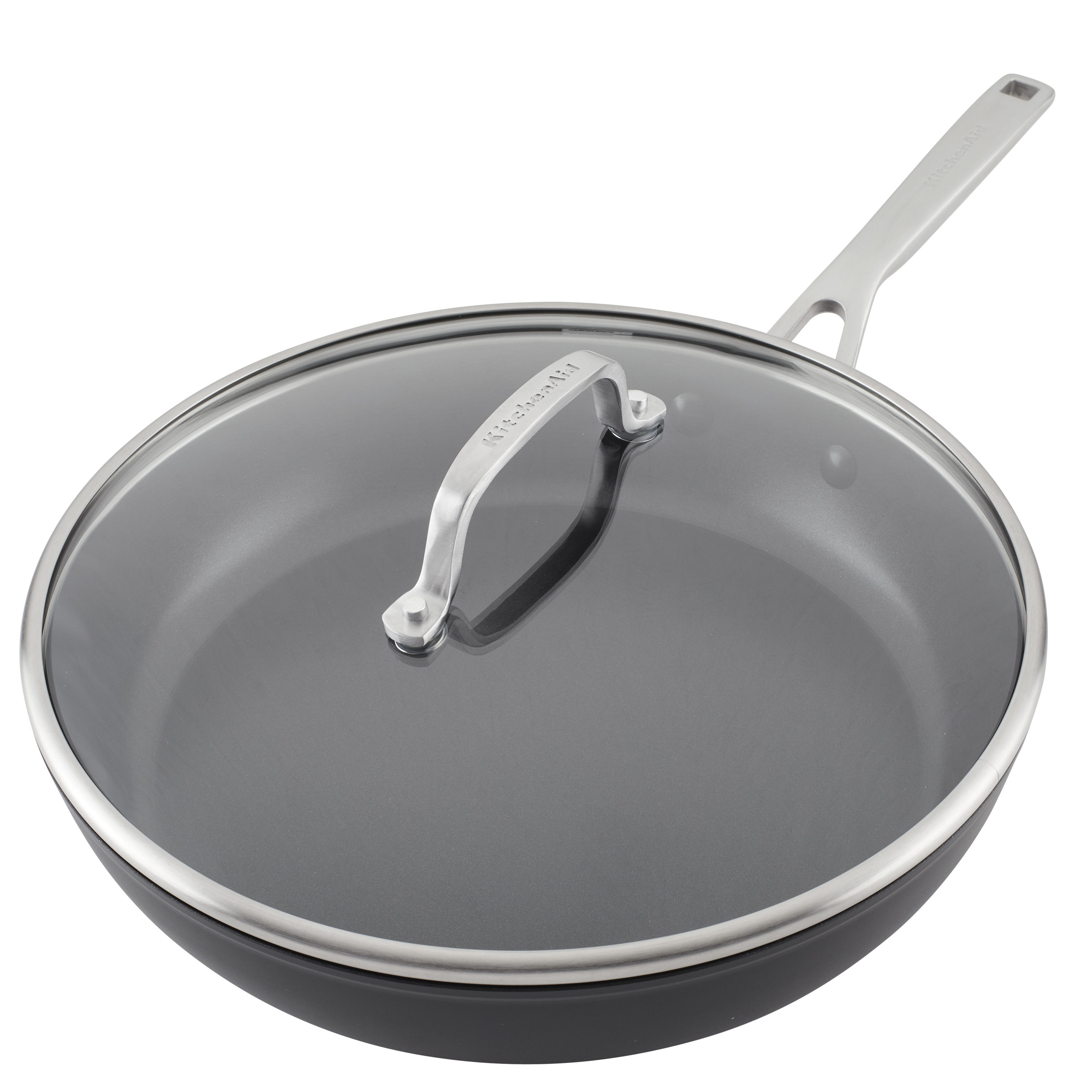 KitchenAid Hard-Anodized Induction Nonstick Square Grill Pan, 11.25-Inch,  Matte Black