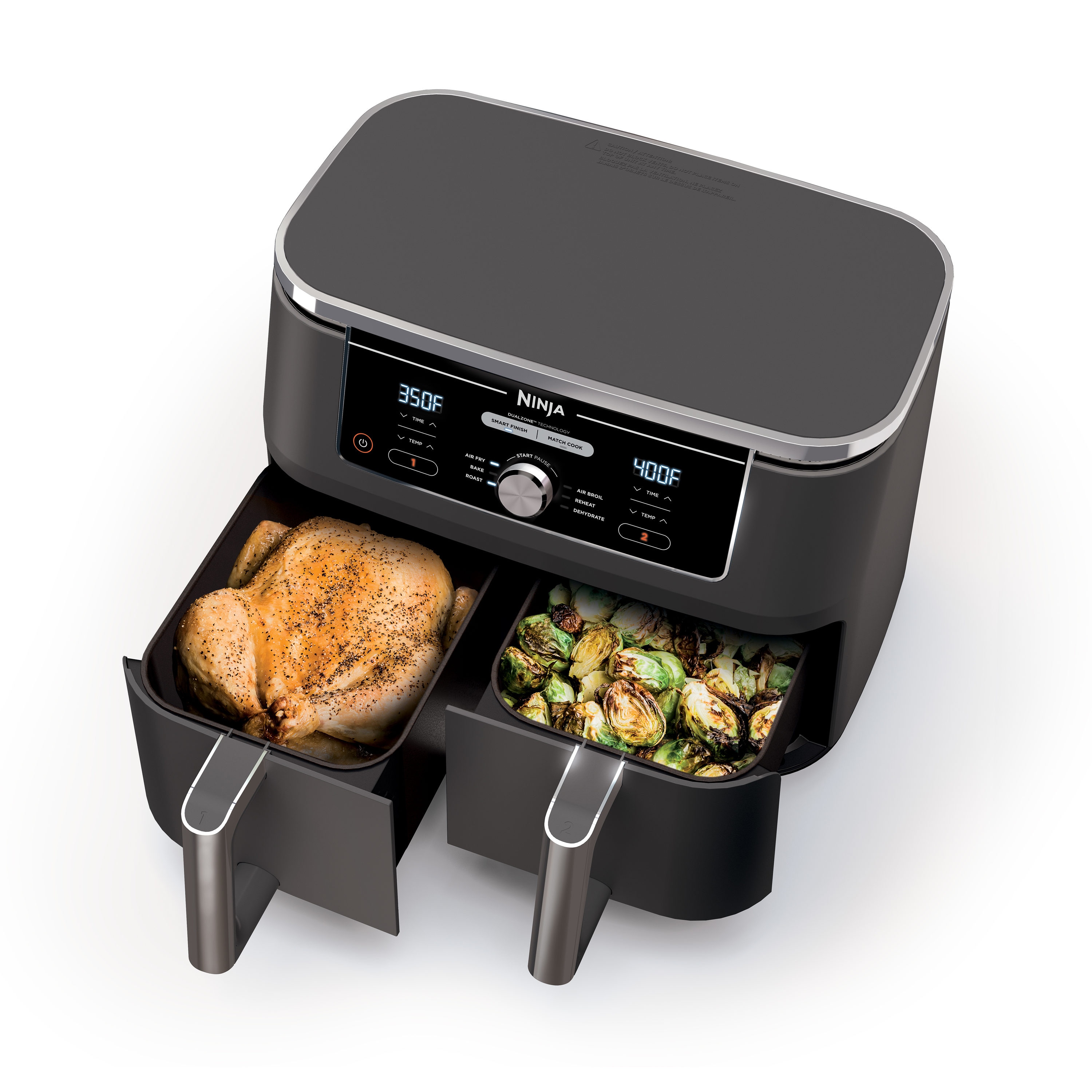 Ninja Foodi 6-in-1 10-qt. XL 2-Basket Air Fryer 10-Quart Dual Zone Feature  Black Air Fryer in the Air Fryers department at