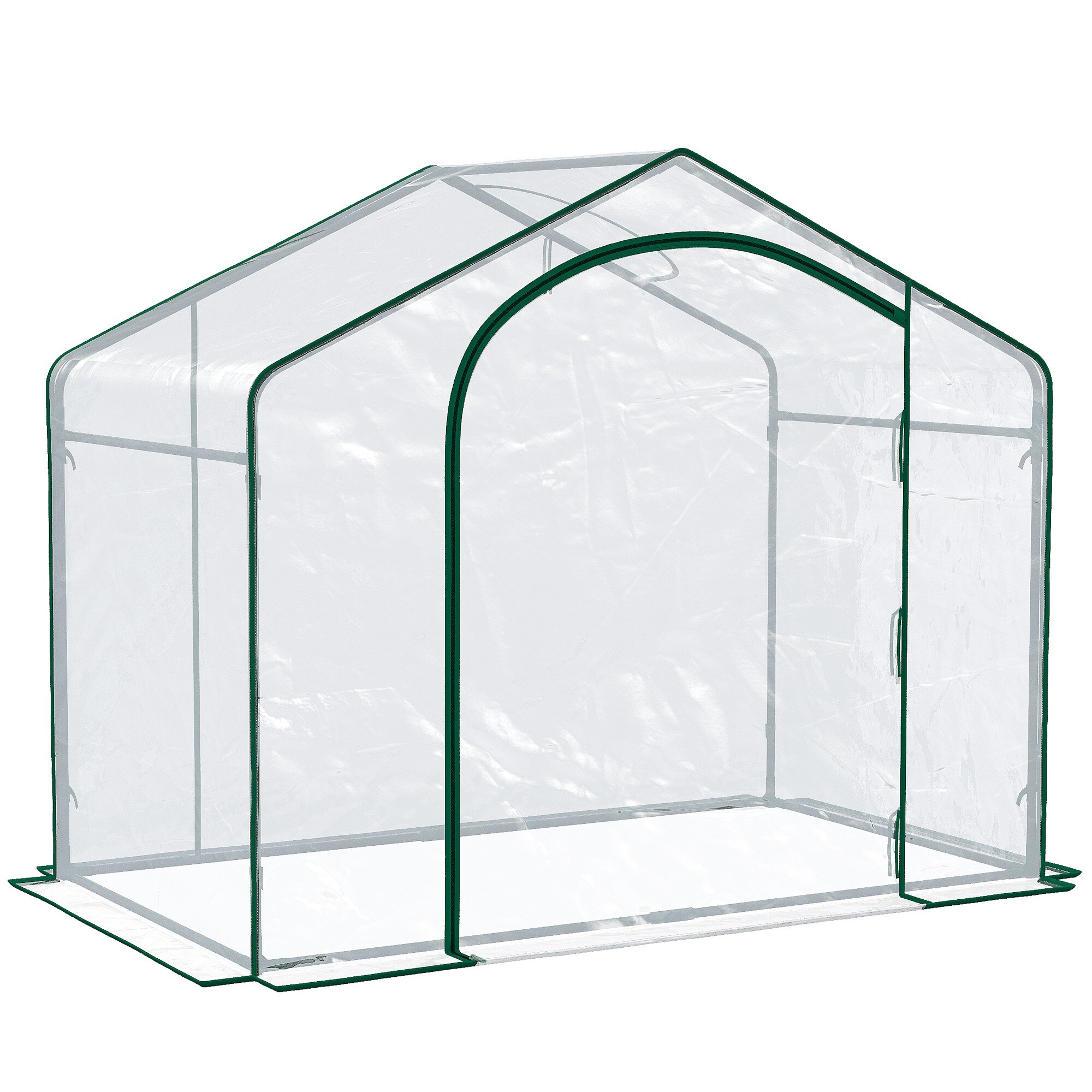 HyperDrop Cart 6-ft L x 3-ft W x 5-ft H Clear PVC Steel Portable Walk-In Greenhouse Heavy-Duty Top Vent Outdoor Patio
