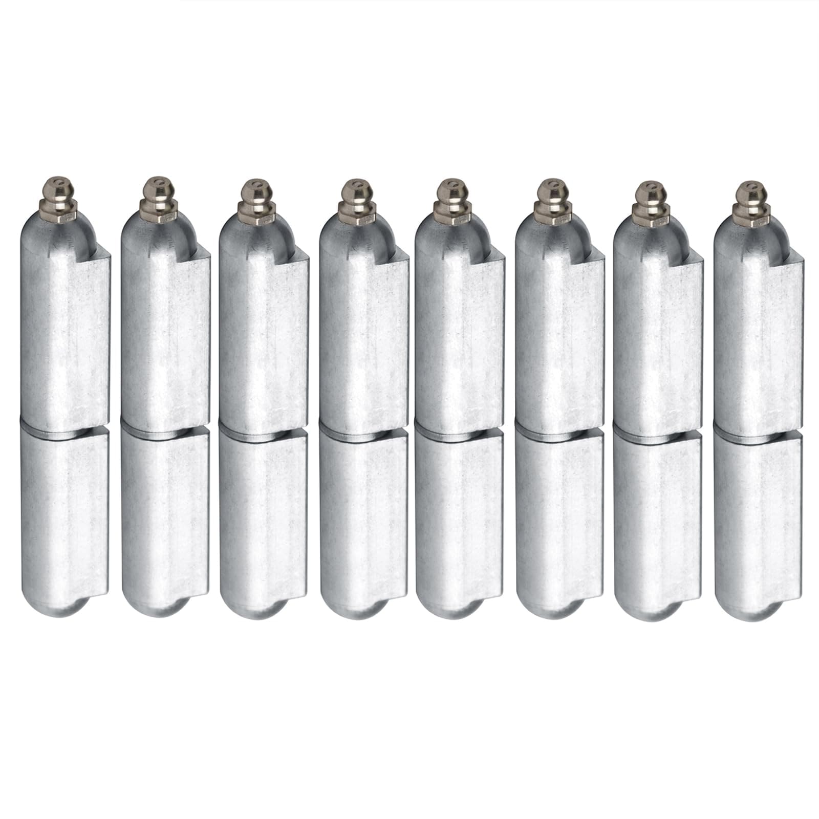 UUDULY  8 Pack 4 by 5 slash 8 Aluminum Weld On Bullet Hinges with Grease Zerk for Boat Trailer Door Metal Gate and BBQ Smoker Pit