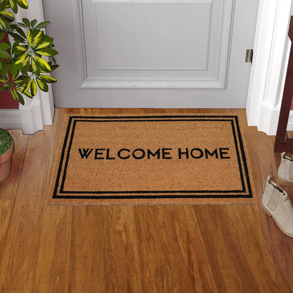 Style Selections WG-2335-WELHOME 2-ft x 3-ft Natural Coir/Vinyl Rectangular Indoor or outdoor Door mat