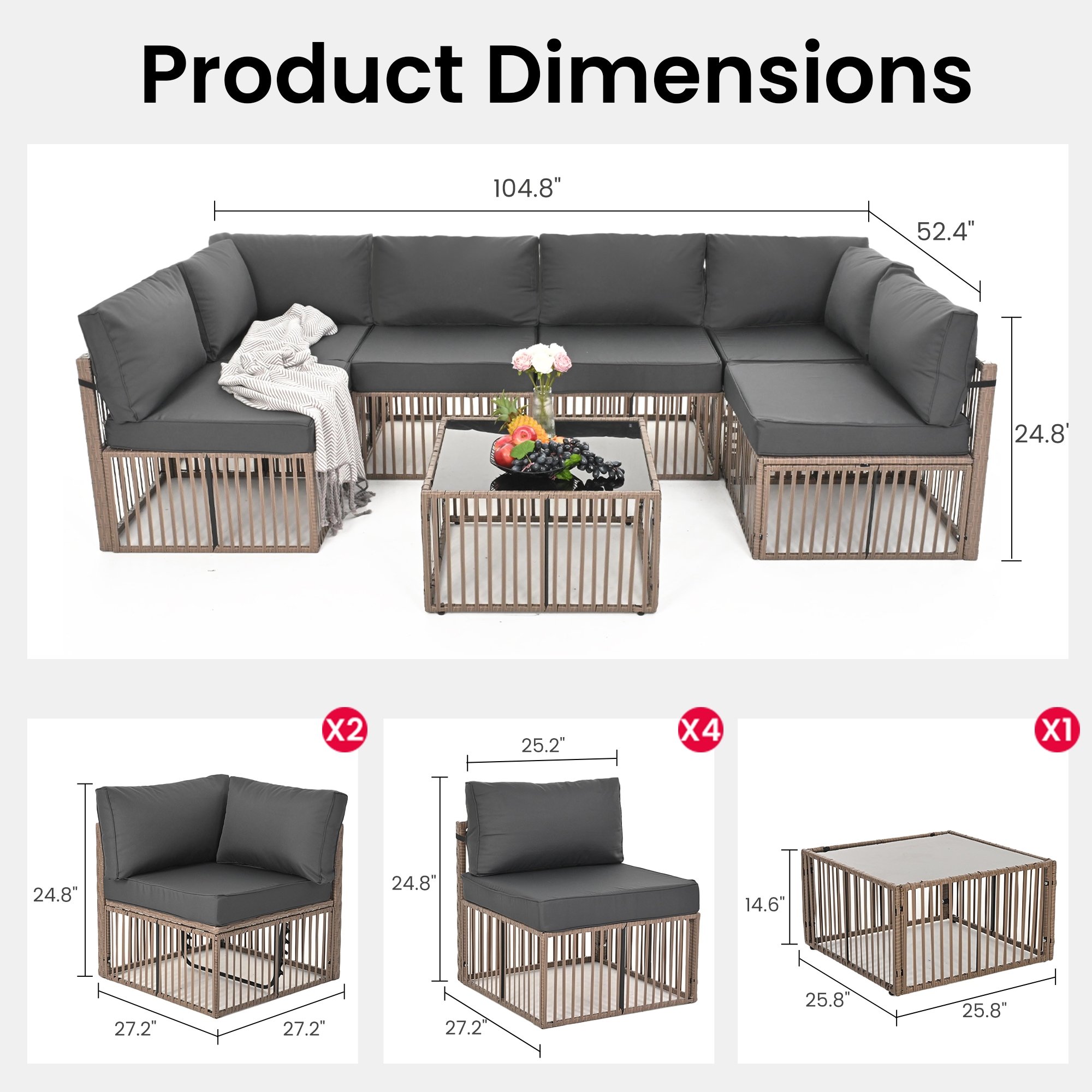 PamaPic TB-ST-7JT-ZH-WL1 Patio-Sofas-Daybeds - View #7