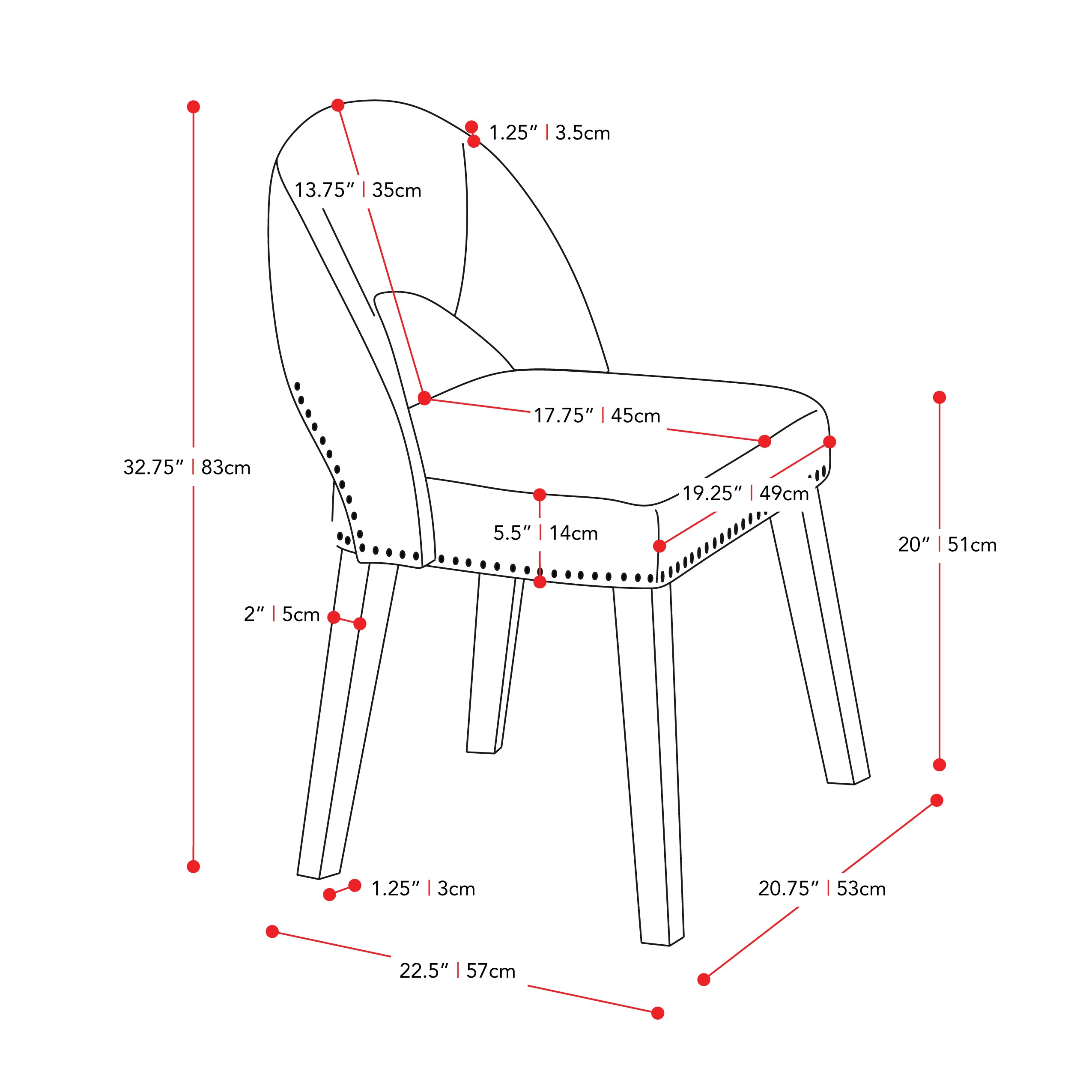 CorLiving Tiffany Polyester/Polyester Blend Upholstered Dining Side ...