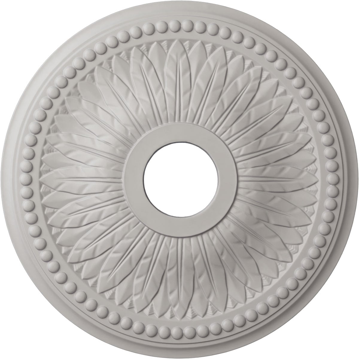 Ekena Millwork CM18BIUWF Bailey 18-Inches W x 18-Inches L Painted Ultra Pure White Polyurethane Whole Ceiling Medallion