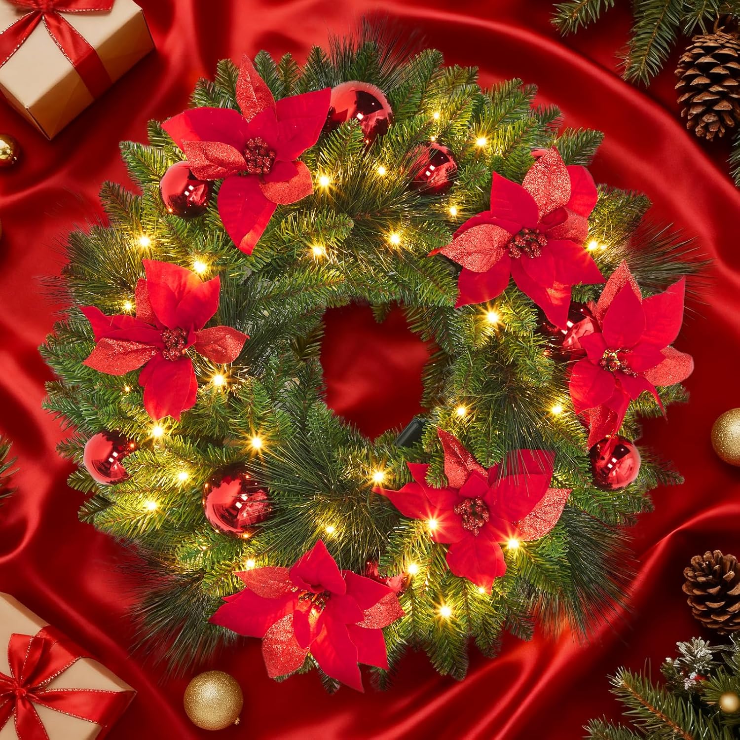 Der Rose WWJ-PHK-35JSY99A Artificial-Christmas-Wreaths - View #4