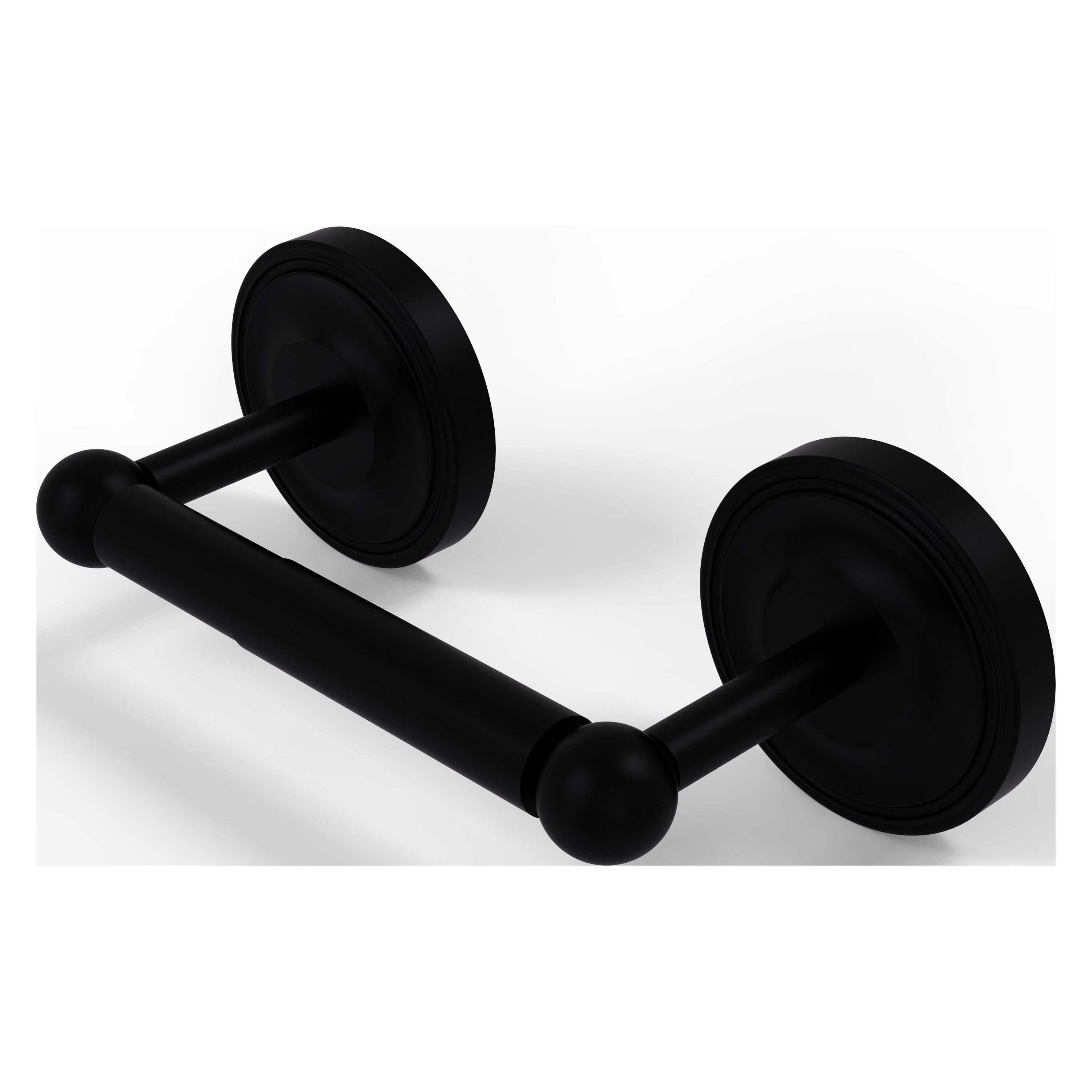 Allied Brass PR-24-BKM Prestige Regal Matte Black Wall mount Double post Toilet Paper Holder 1 -Rolls with Storage