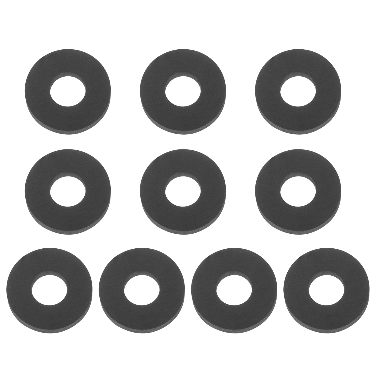 PATIKIL M5 Silicone Flat Washer 10pcs 5mm ID 12mm OD Plain Washer Grommets O-Ring Sealing Gasket Spacer for Faucet Pipe Water Hose Shower Door Handles Black