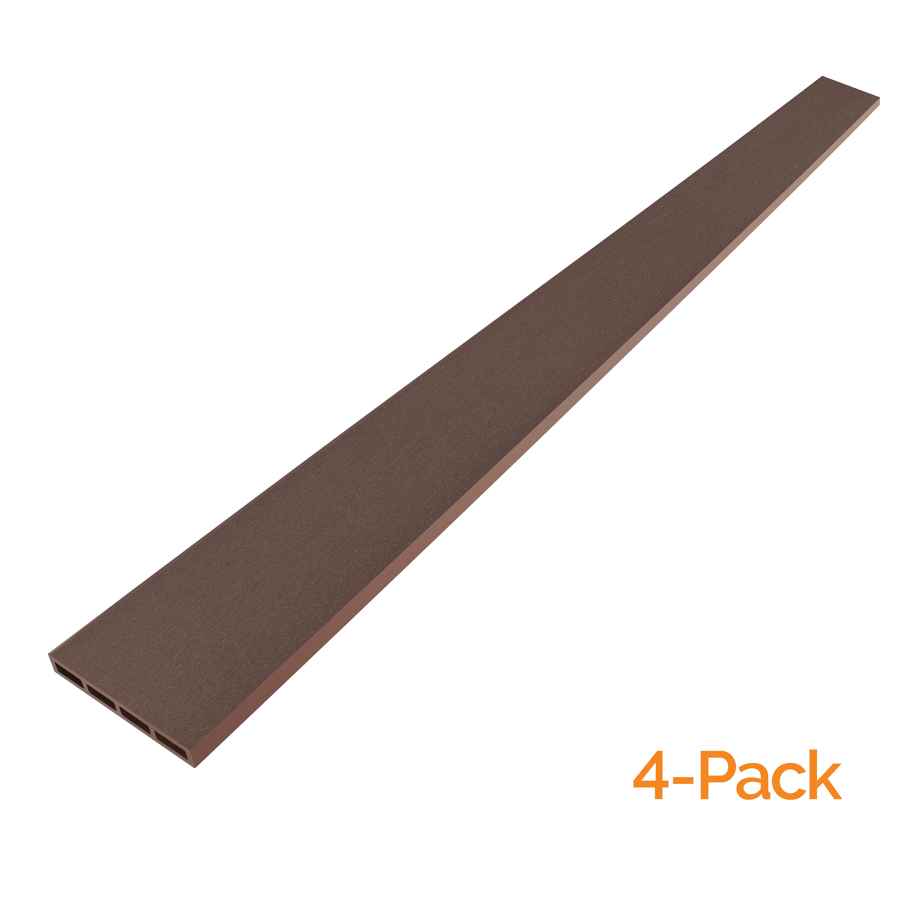 OUTDECO Wood Plastic Composite Fence Board, Flat Edge Both Sides, Sanded Finish - 4 Pack 3/4-in x 5-1/2-in W x 6-ft H Espresso Flat-Top Composite Fence Picket