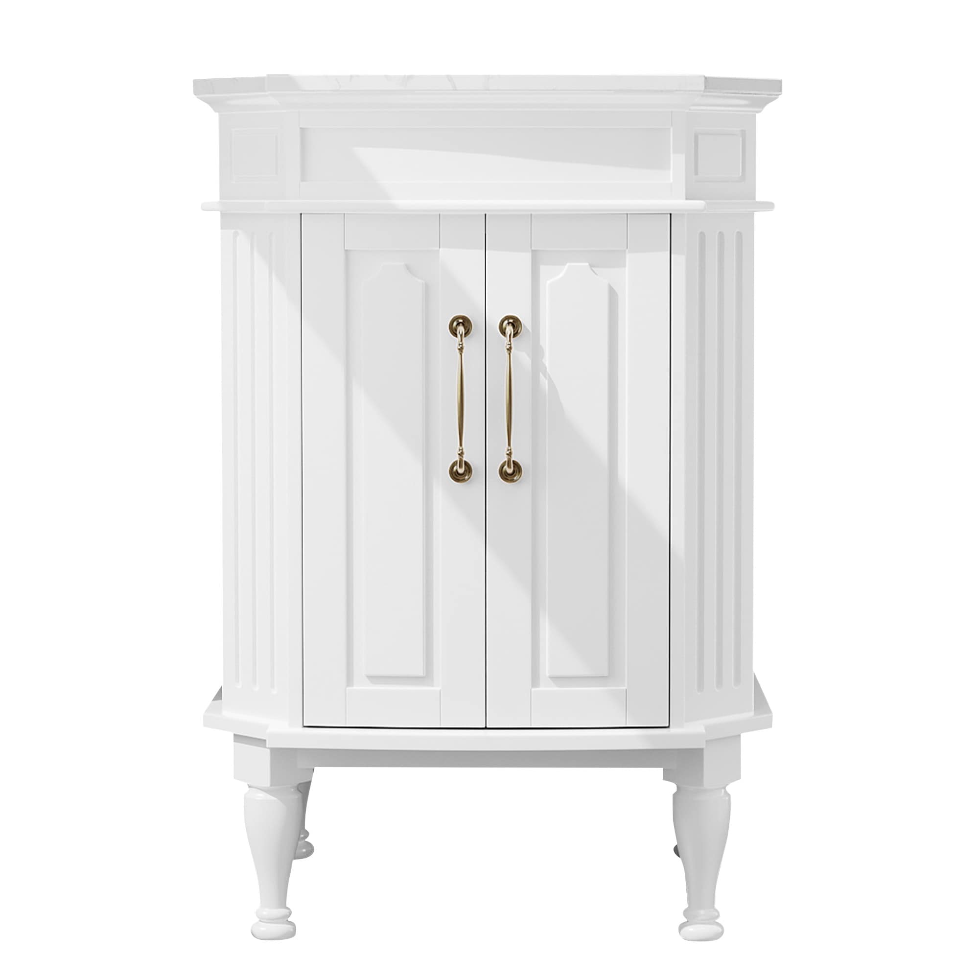 JEAREY JE-DSG-55 Bathroom vanties with top 24-in White Single Sink Bathroom Vanity with White Ceramic Top