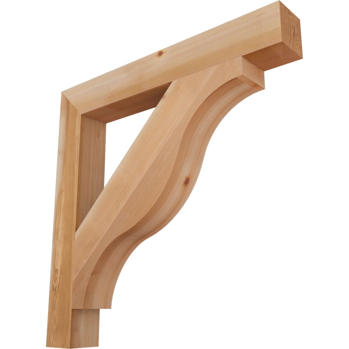 Ekena Millwork BKT04X30X30FST05SWR Funston Block Smooth 3-1/2-in x 30-in x 30-in Western red cedar Brown Wood Standard bracket