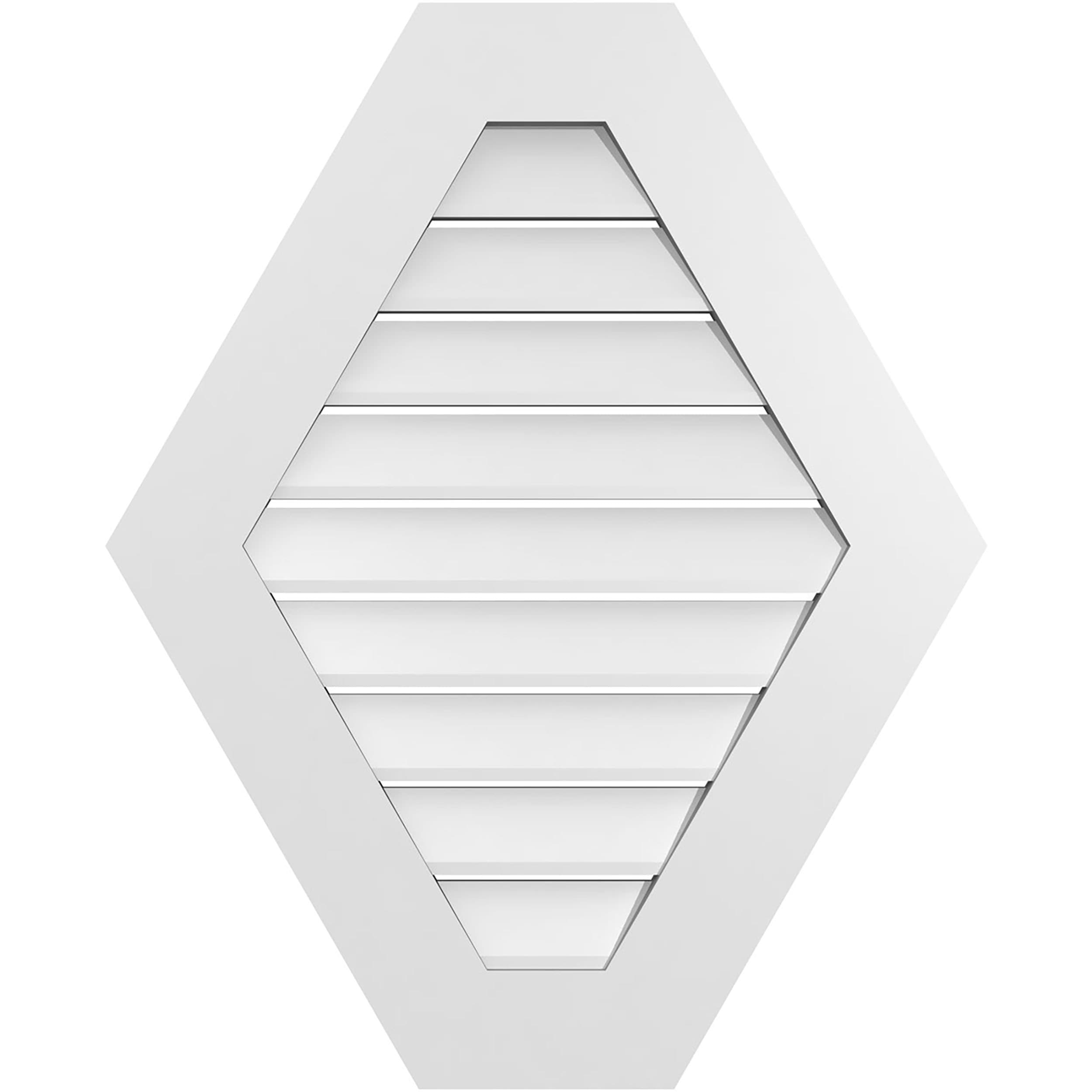 Ekena Millwork GVPHP26X3201SF 26-Inches x 32-Inches Off-white Peaked PVC Gable Louver Vent