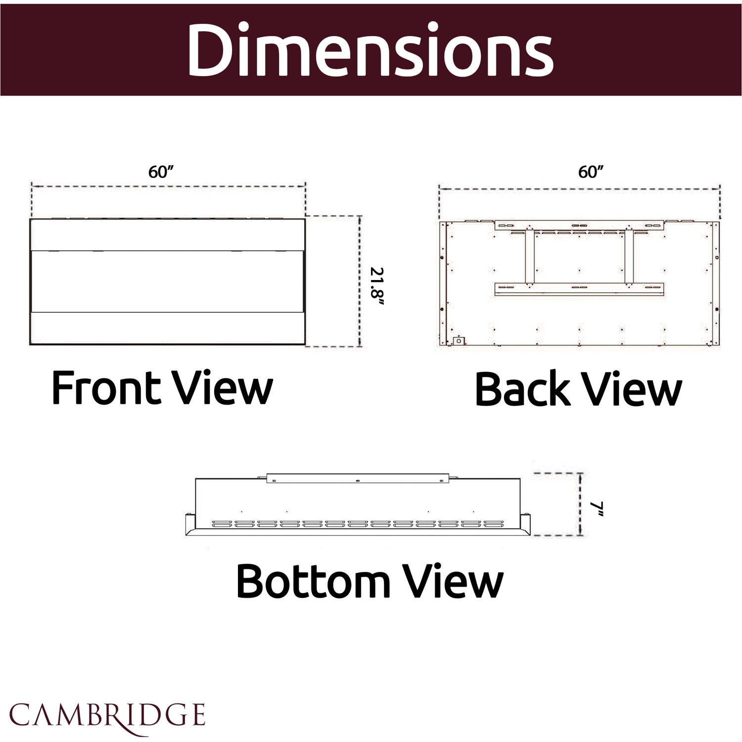 Cambridge CAM60RECWMEF-1BLK Electric-Fireplaces - View #4