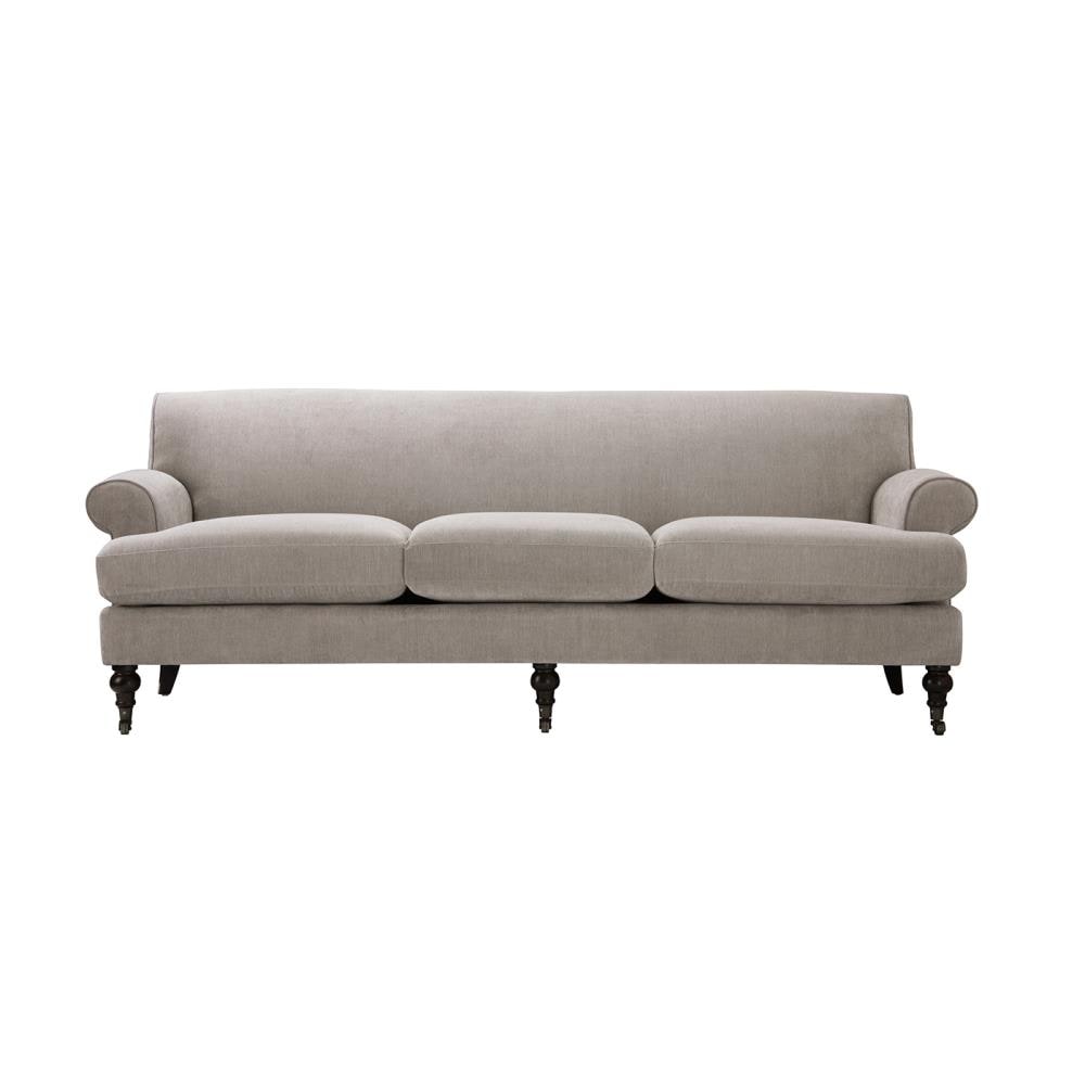 Jennifer Taylor Home 63360-3-857 Alana Lawson Three-Cushion Tight Back 88-in Farmhouse Silver Grey 3 -seater Sofa