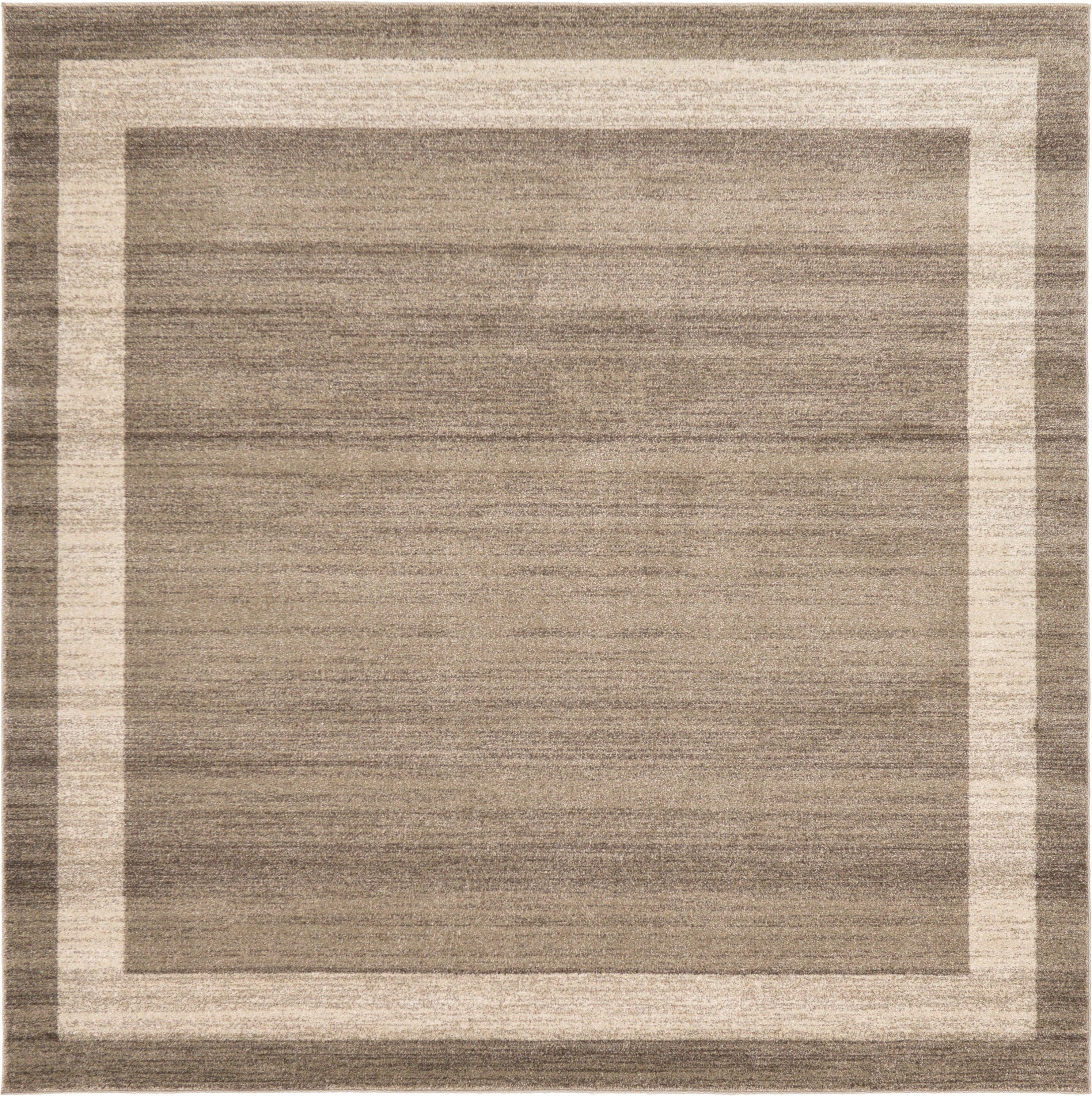 Unique Loom 3127291 Maria Del Mar 8 x 8 (ft) Loomed Polypropylene Light Brown/Beige Square Indoor Border Industrial Area rug