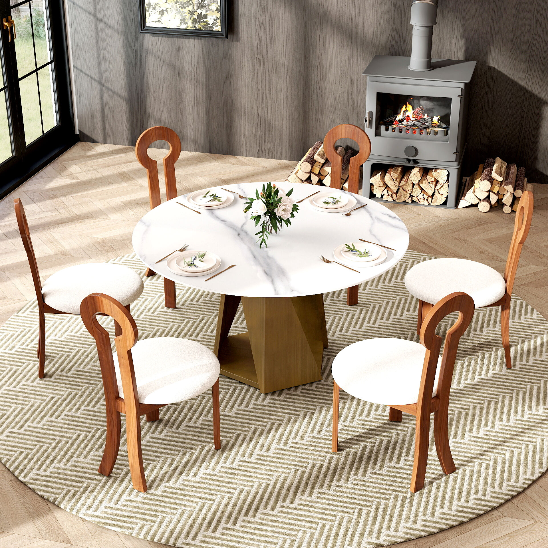 BuotiqHom DH-AT-135W-9C Dining-Tables - View #2
