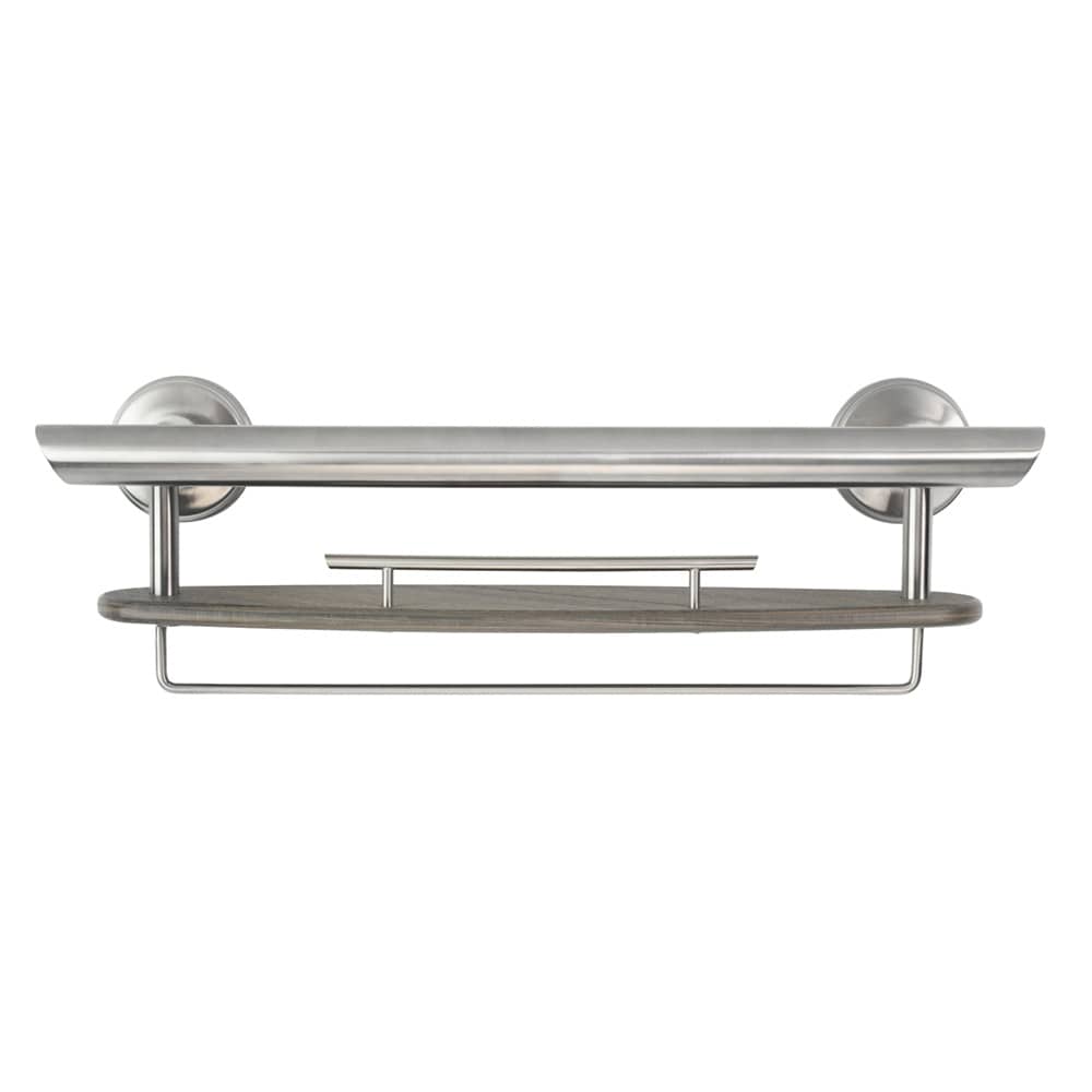 Grabcessories Brushed Nickel / Coastal Gray Toilet safety rails