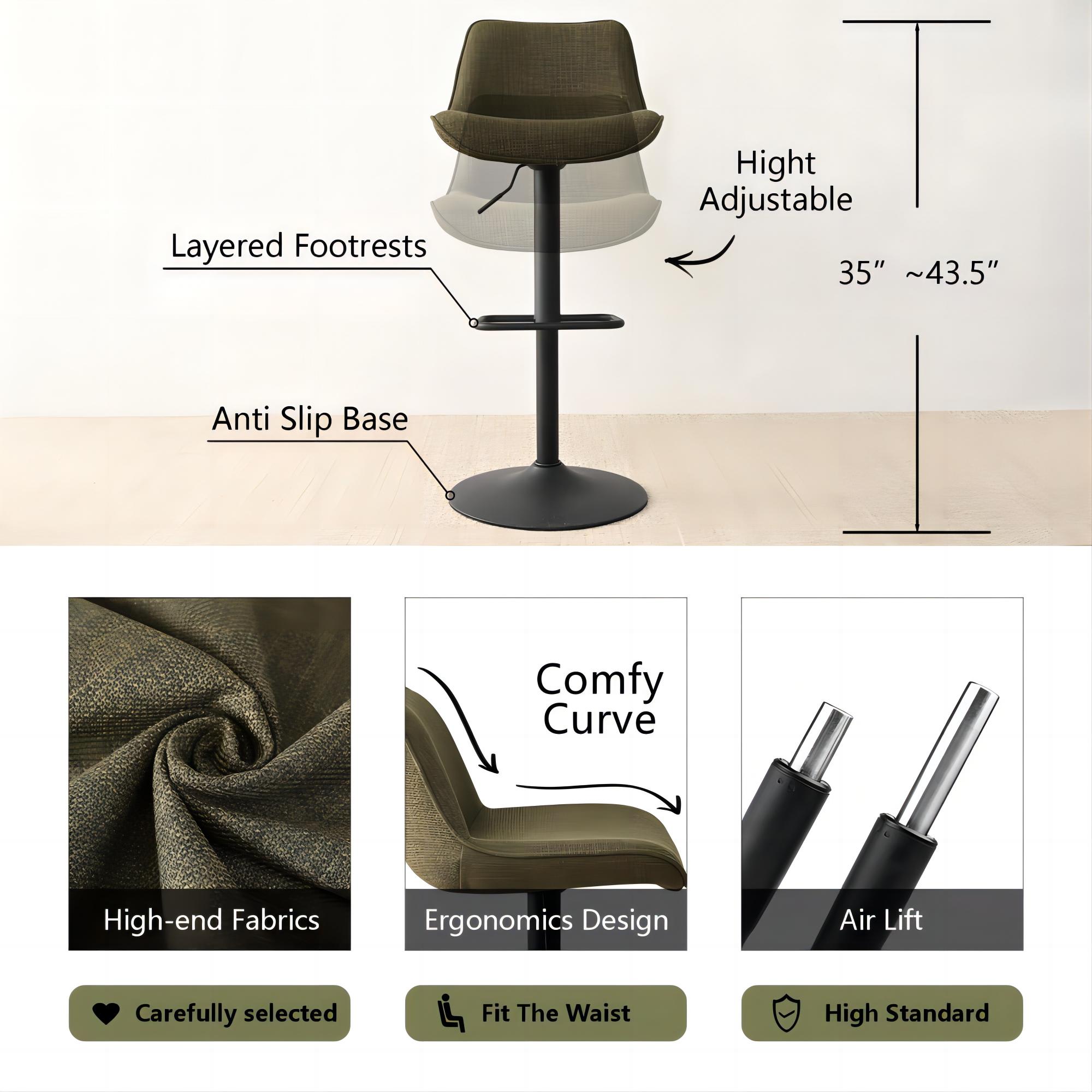 Maison Boucle HUNTER-AB-GREEN-4 stools - View #8