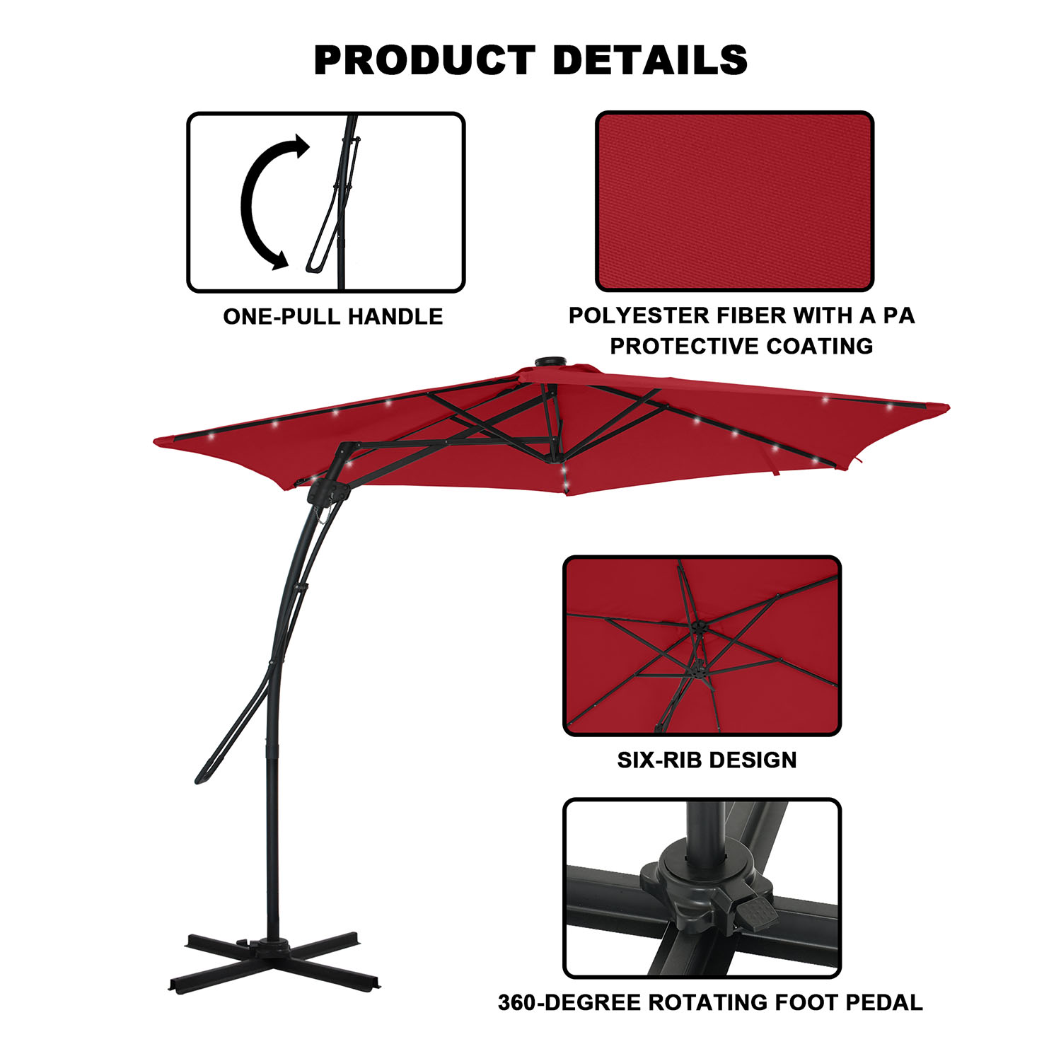 Clihome CL0104QDYGL10RD Umbrellas-2 - View #6