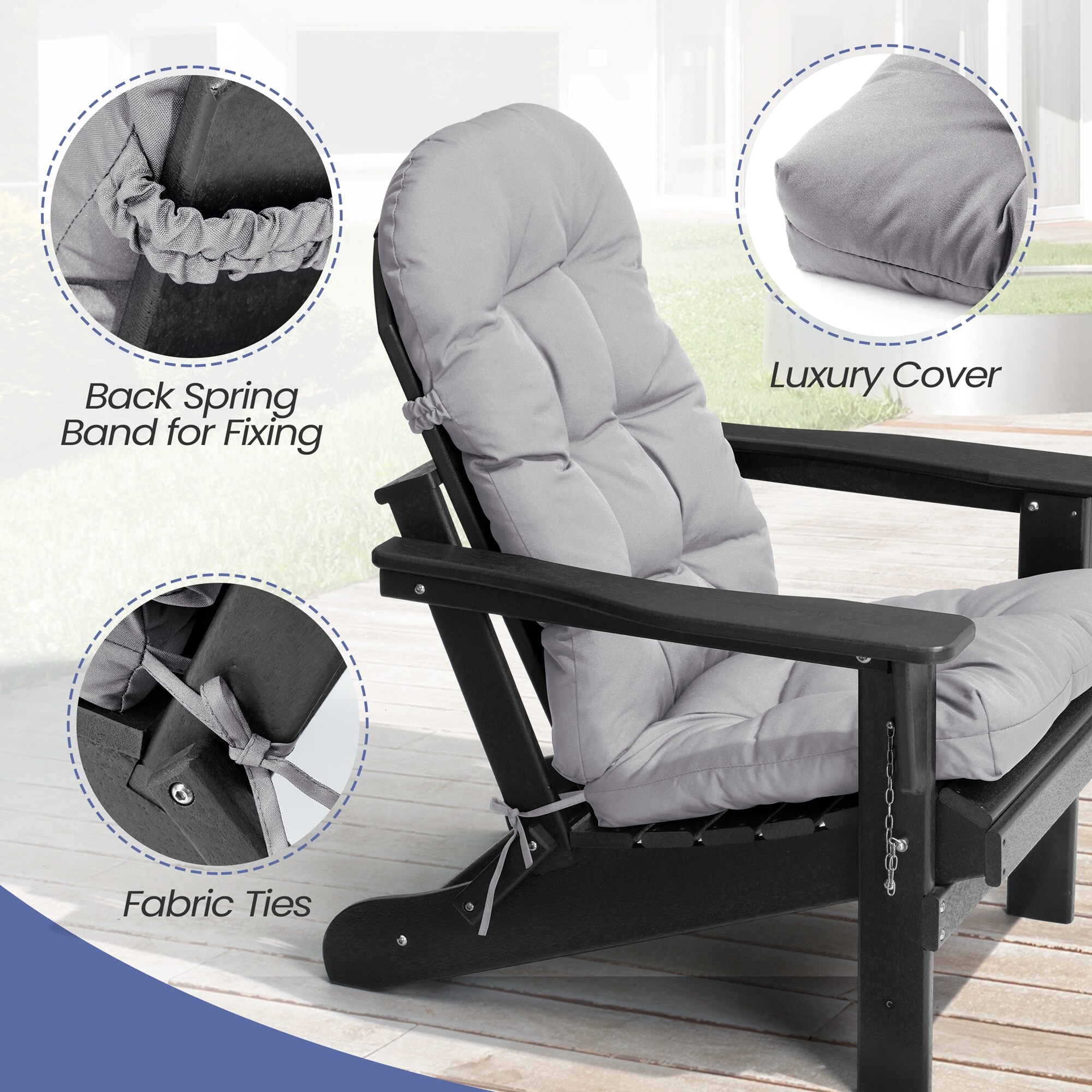 CloudFly CL-CU002LGY-1 Patio-Furniture-Cushions - View #6
