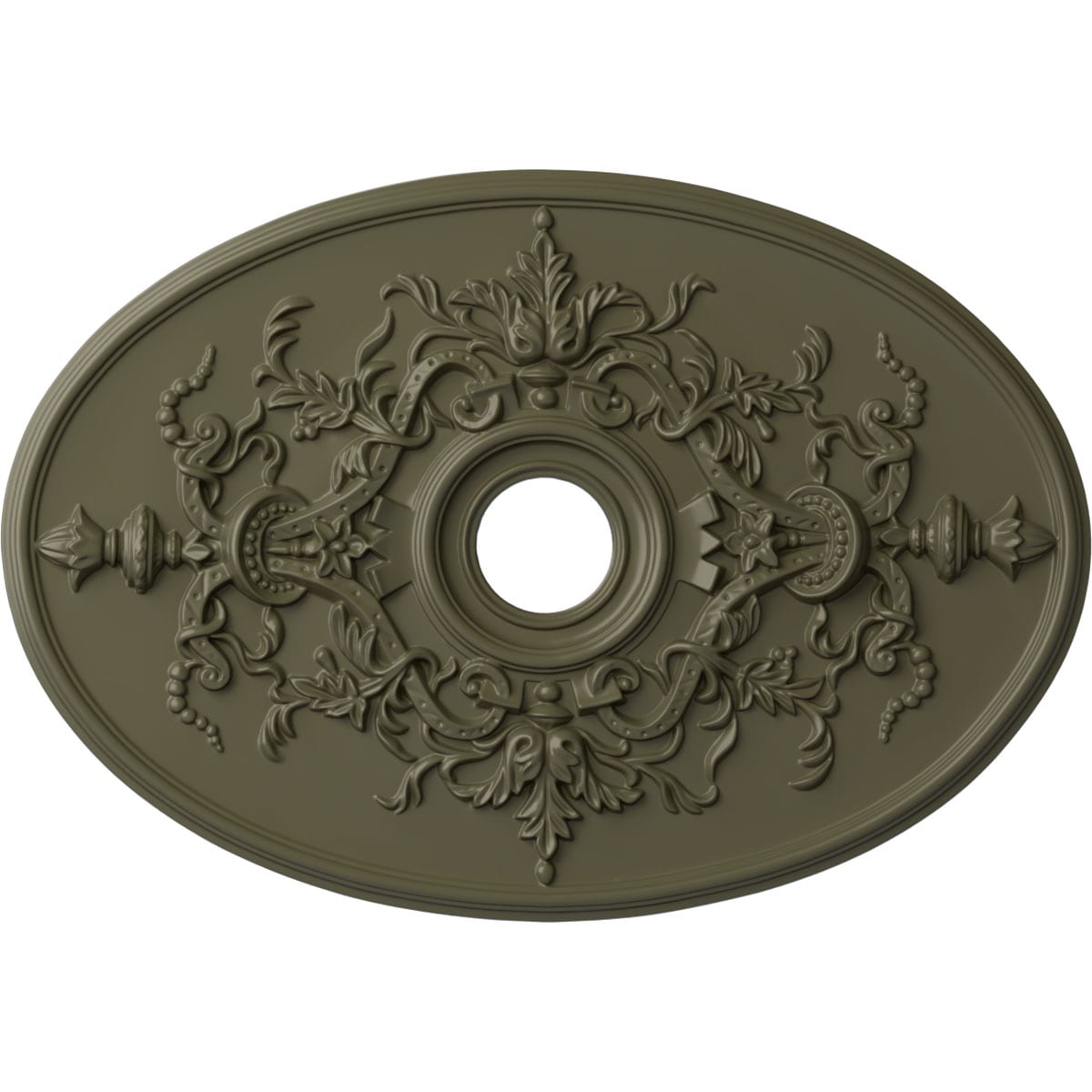 Ekena Millwork CM21X30ALPTF Alexa 21.25-in W x 30.75-in L Painted Turtle Polyurethane Whole Ceiling Medallion