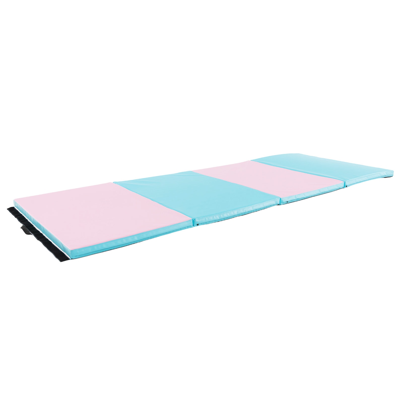 Slickblue D-CO-CF11101HF PU Leather 4-Panel Folding Exercise Mat 10ft x 4ft x 2in Thick EPE Foam for Gymnastics Martial Arts Stretching with Carry Handles- Multiple Color Option