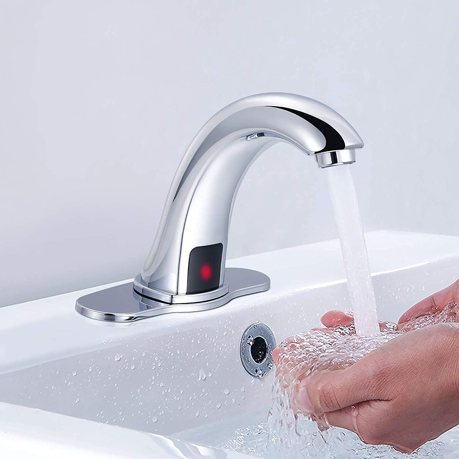 LUCKY ONE Automatic Sensor Touchless Bathroom Sink Faucet Chrome VanityTap Hands Free Water Mixer