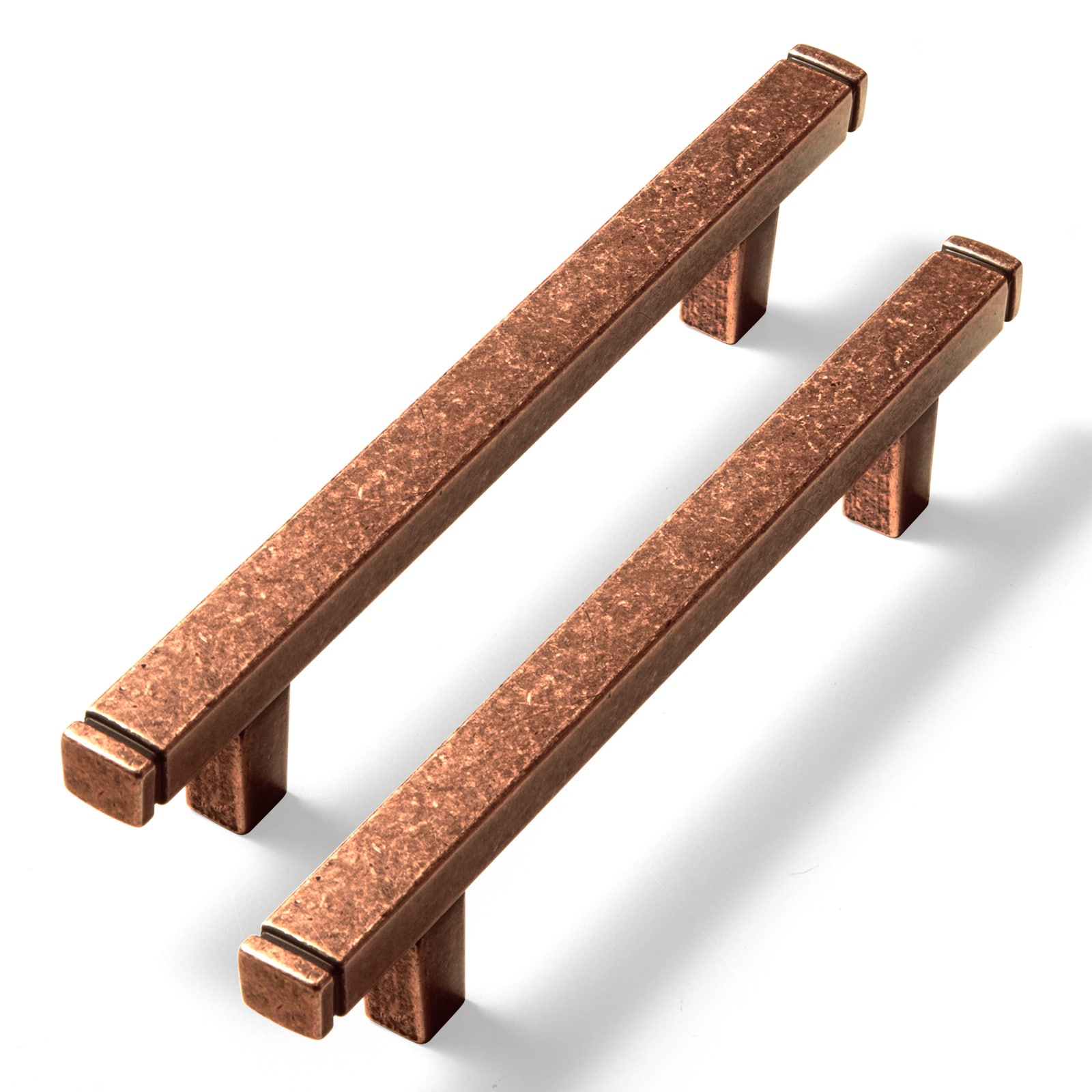 Miaokesen 1814AC-96 3-3/4-in , 96mm Center to Center Antique Copper Rectangular Bar Drawer Pulls 6 -Pack