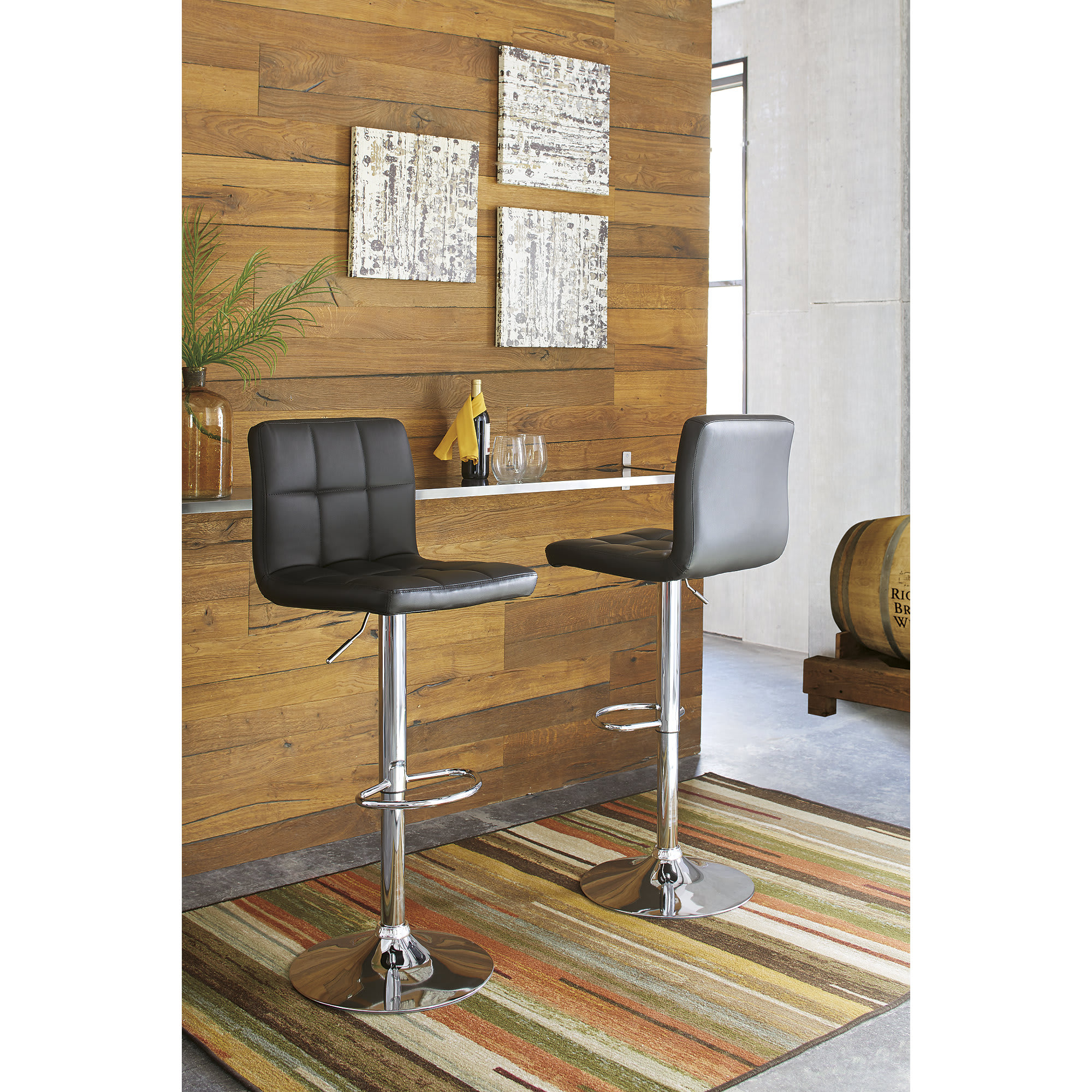 Signature Design by Ashley 031-021D Bellatier Brown Adjustable Height Bar Stool Set of 2