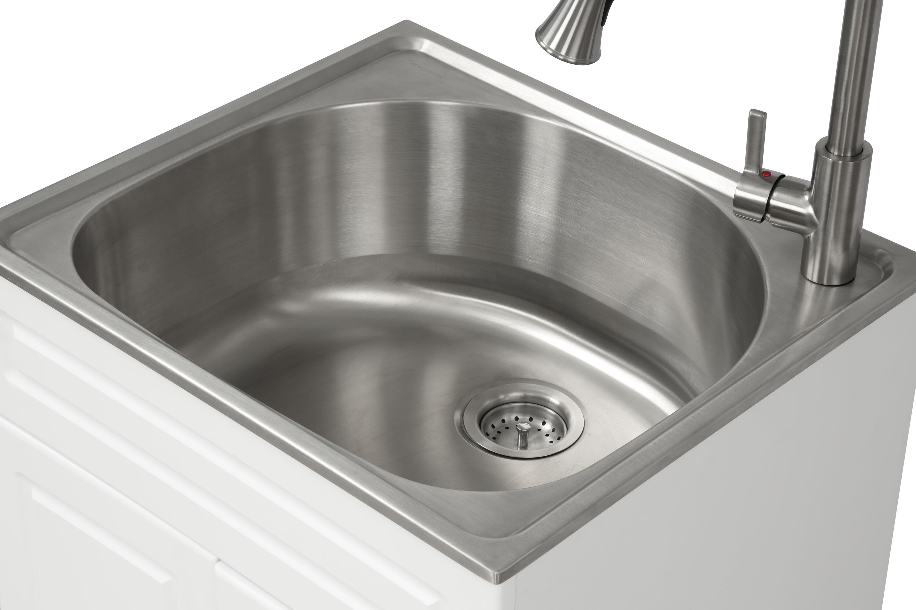 Style Selections 22-in x 24.4-in 1-Basin White Freestanding Laundry Sink  with Faucet at