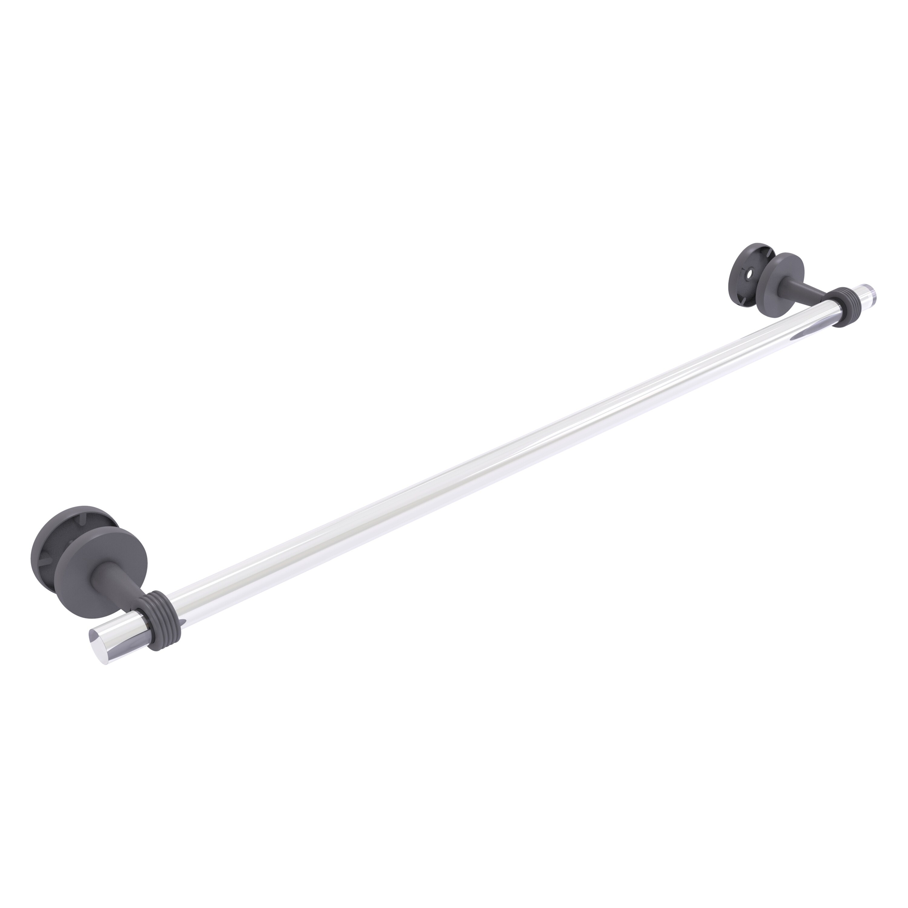 Allied Brass CV-41G-SM-30-GYM Clearview 30-in Matte Gray Wall mount Single Towel Bar