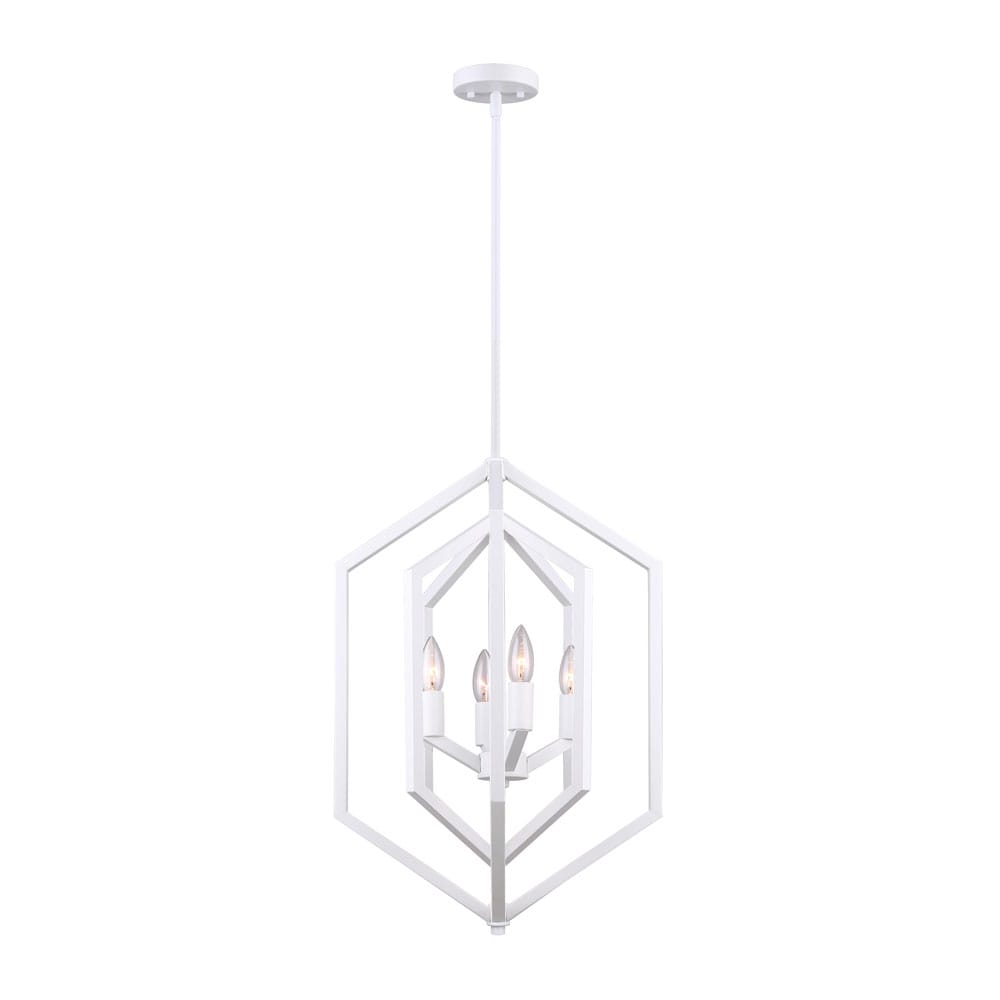 Canarm ICH1010A04WH16 NETTO 4 -Light Matte White Modern/contemporary For Use in Bathrooms, Dining Rooms, Foyers, Kitchens, Living Rooms Chandelier