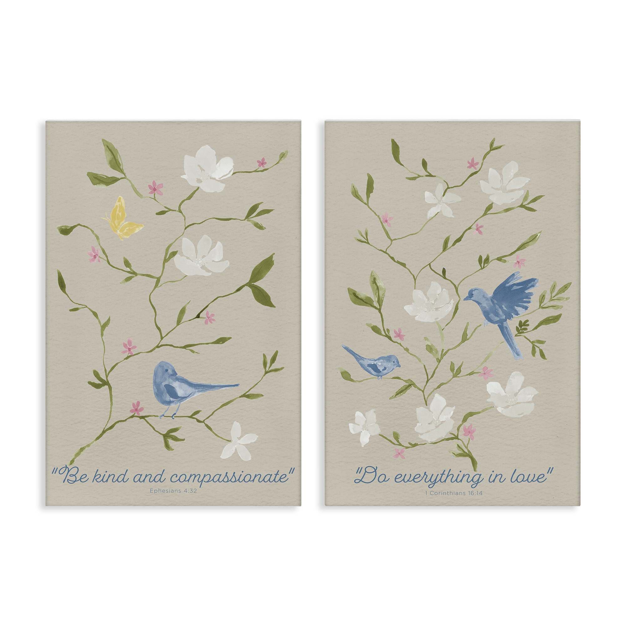 Stupell Industries B2-800-CN-2PC-24X36 Floral Comforting Proverbs 2 Piece Canvas Wall Art Set By Lucille Price 24 x 36