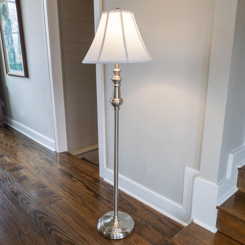 Decor Therapy Claudette 59.5-in Brushed Steel Floor Lamp in the Floor Lamps  department at Lowes.com