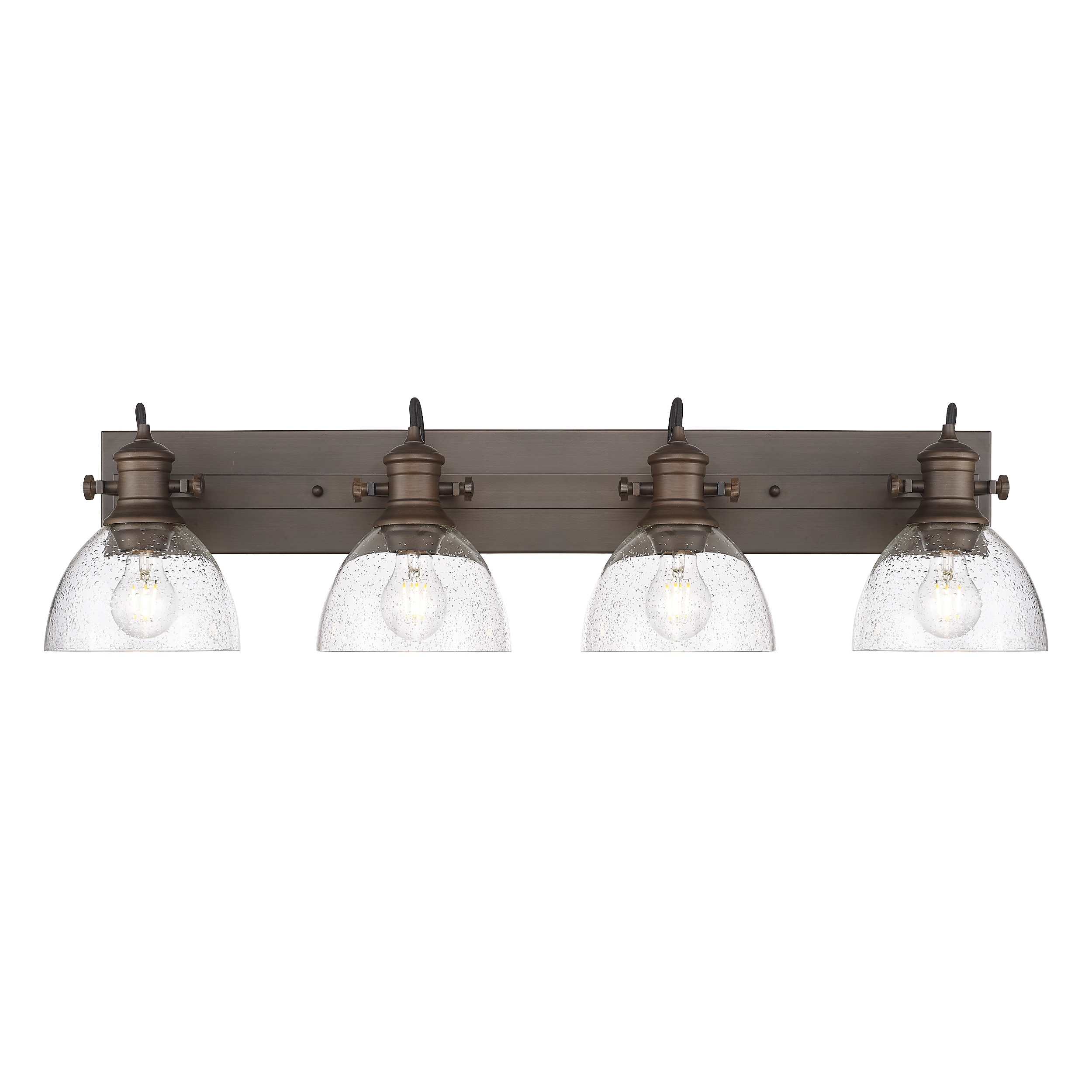 Golden Lighting 3118-BA4 RBZ-SD Hines 8.25-in 4 -Light Polished Bronze Transitional Vanity light