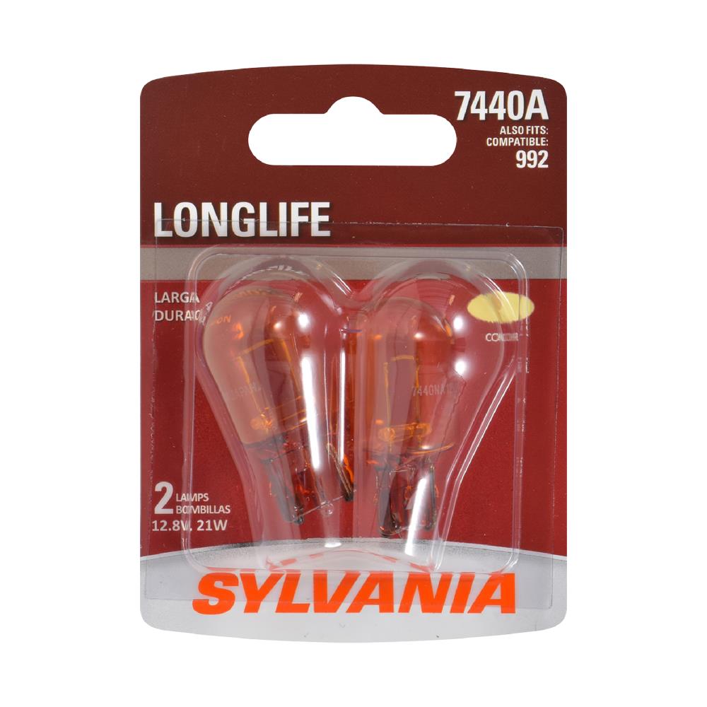 SYLVANIA 7440A LONGLIFE 7440A LongLife Incandescent Auxiliary Lighting Bulbs, White, 2 Pack