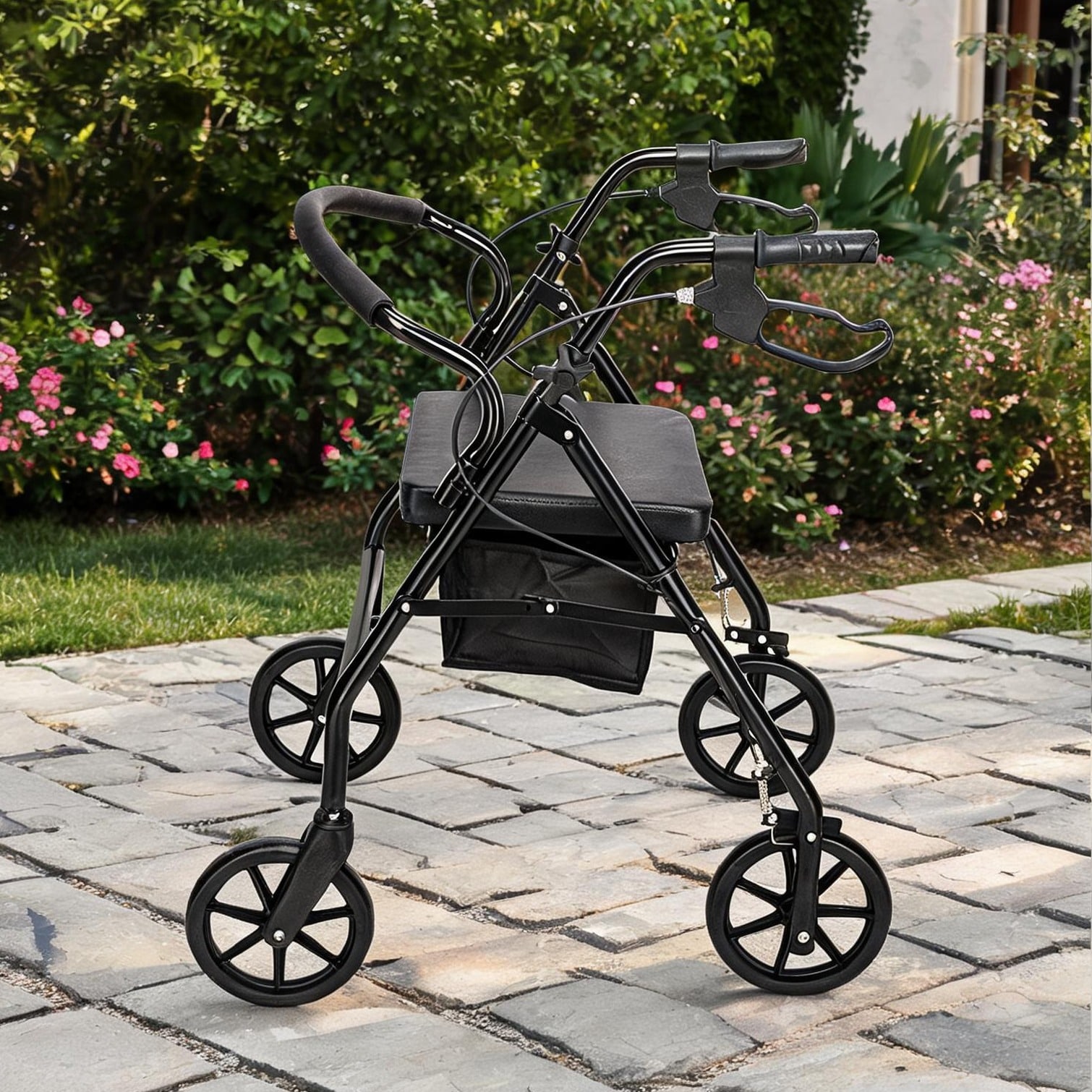 Watnature Folding Padded Walker, 8" Wheels, Adjustable Height – 62% Off