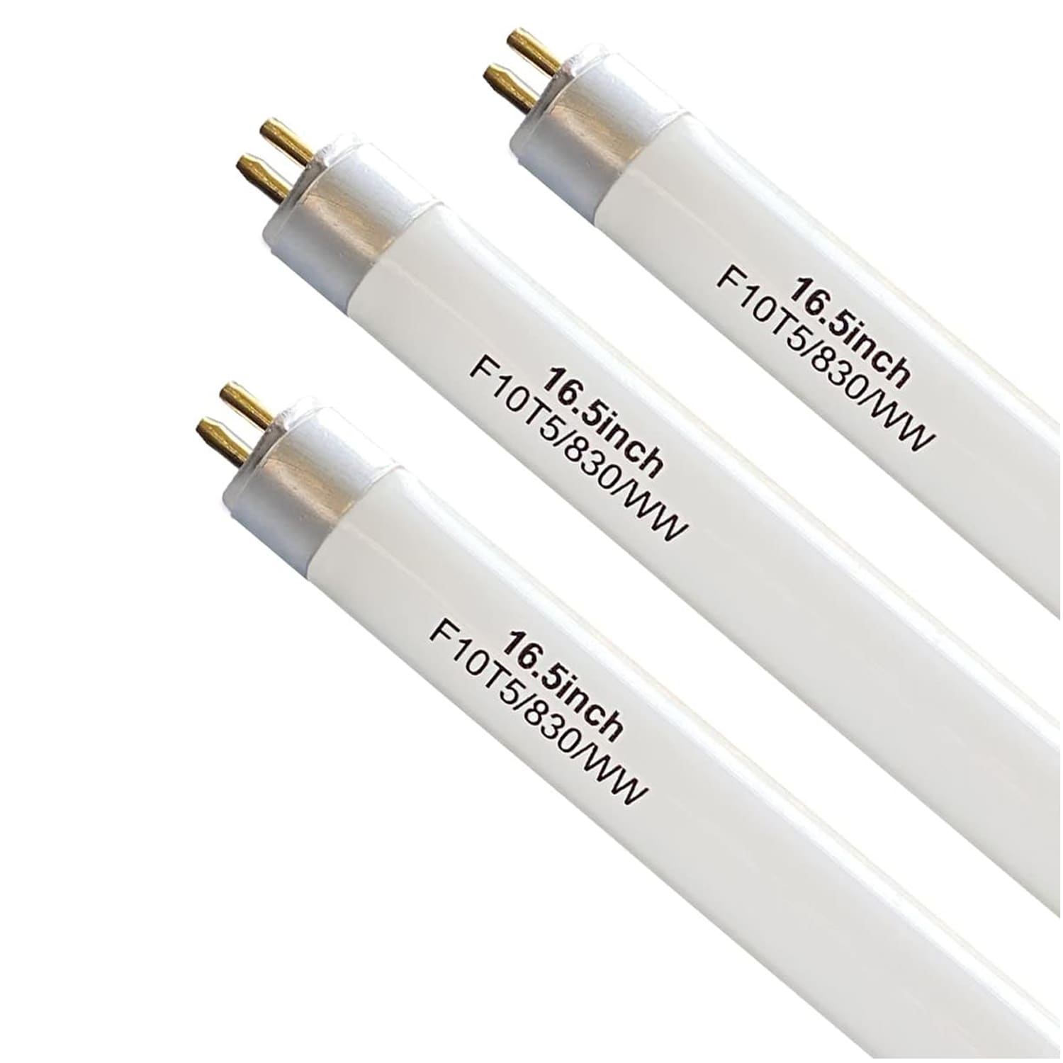Etokfoks  3 Pack 16 in F10T5 830 L Fluorescent Light Bulb Linear T5 10W 3000K Warm White G5 Miniature Bipin Base For Kitchen Cabinets