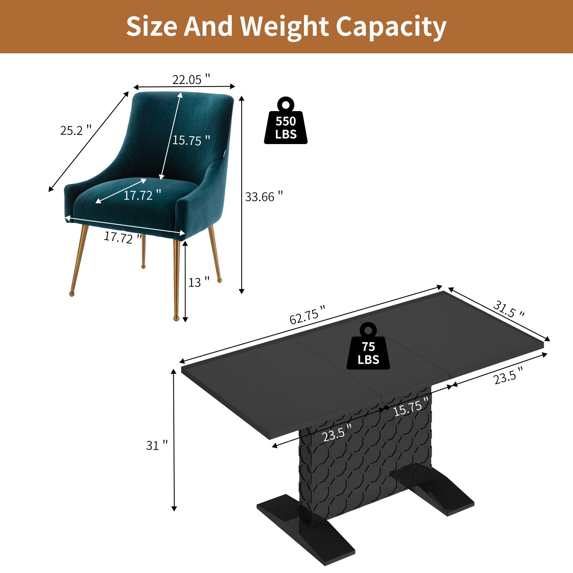 Clihome CL-ST1-BK700LGR Dining-Sets - View #8