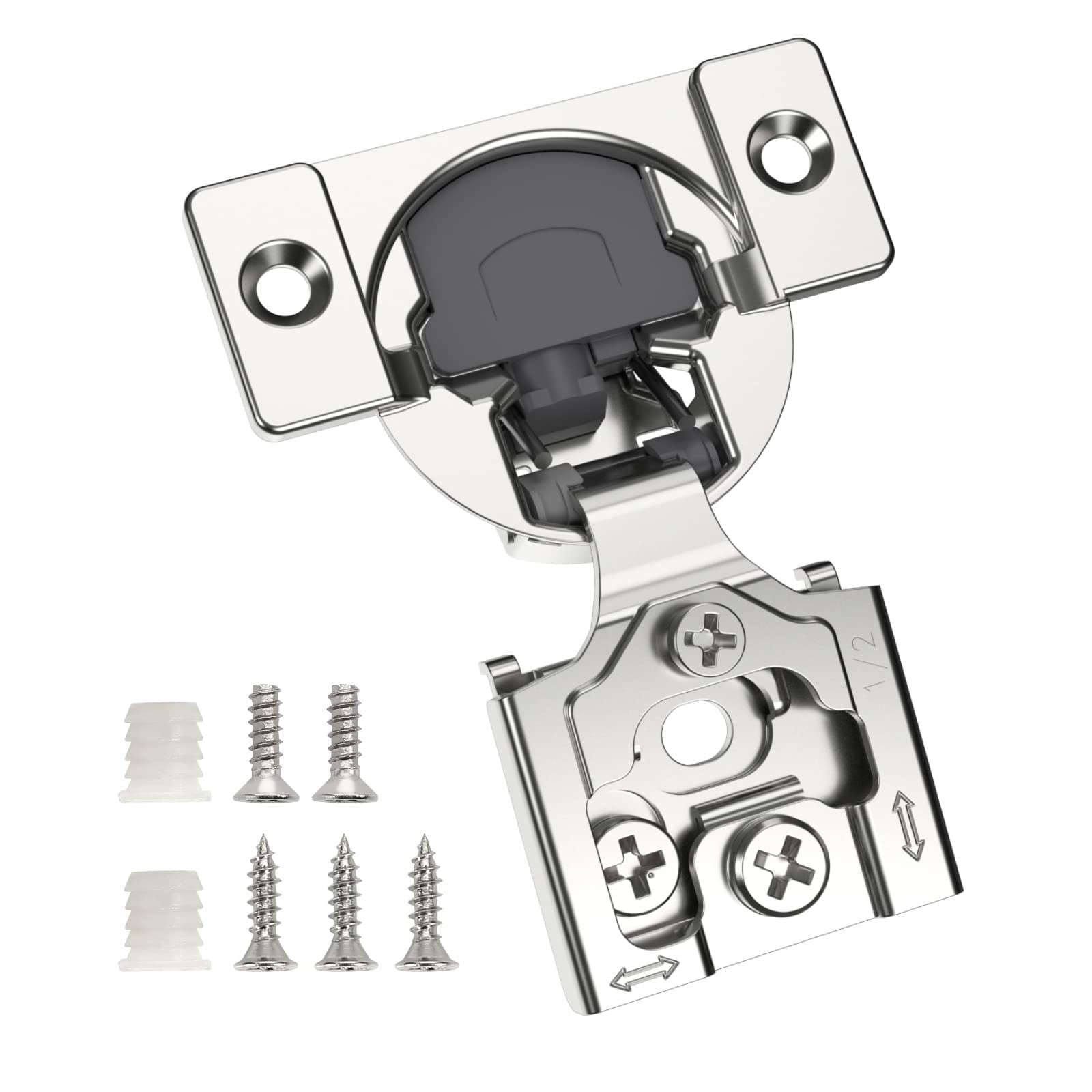 Etokfoks LETDQR7MV 10 Pack Face Frame Cabinet Soft Close Overlay Concealed Hinge Adjustable Satin Nickel Kitchen Door