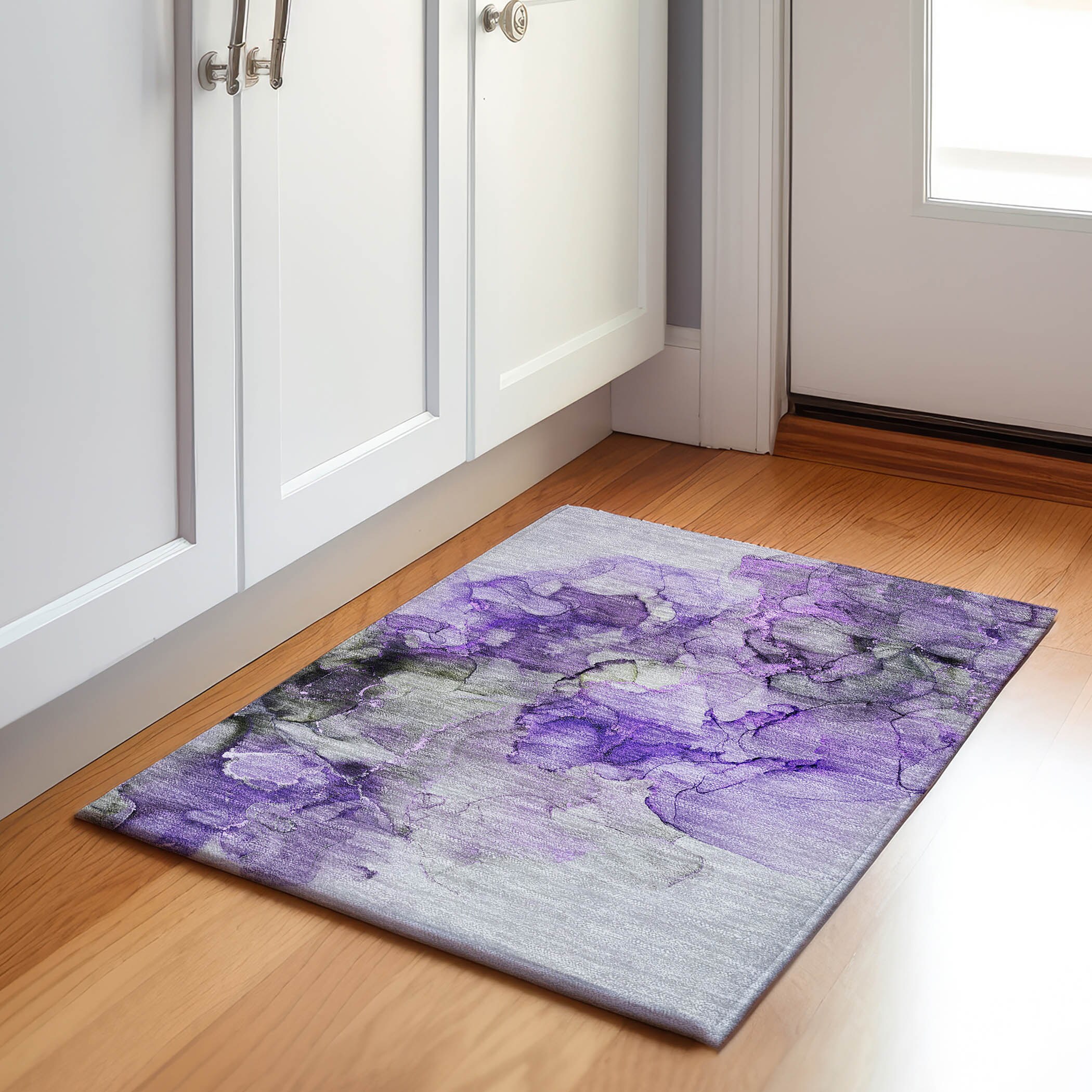 Addison Rugs AMF526BU2X8 Mayfield AMF526BU 2 x 7 (ft) Loomed Polyester Blue Rectangular Indoor Abstract Machine washable Area rug