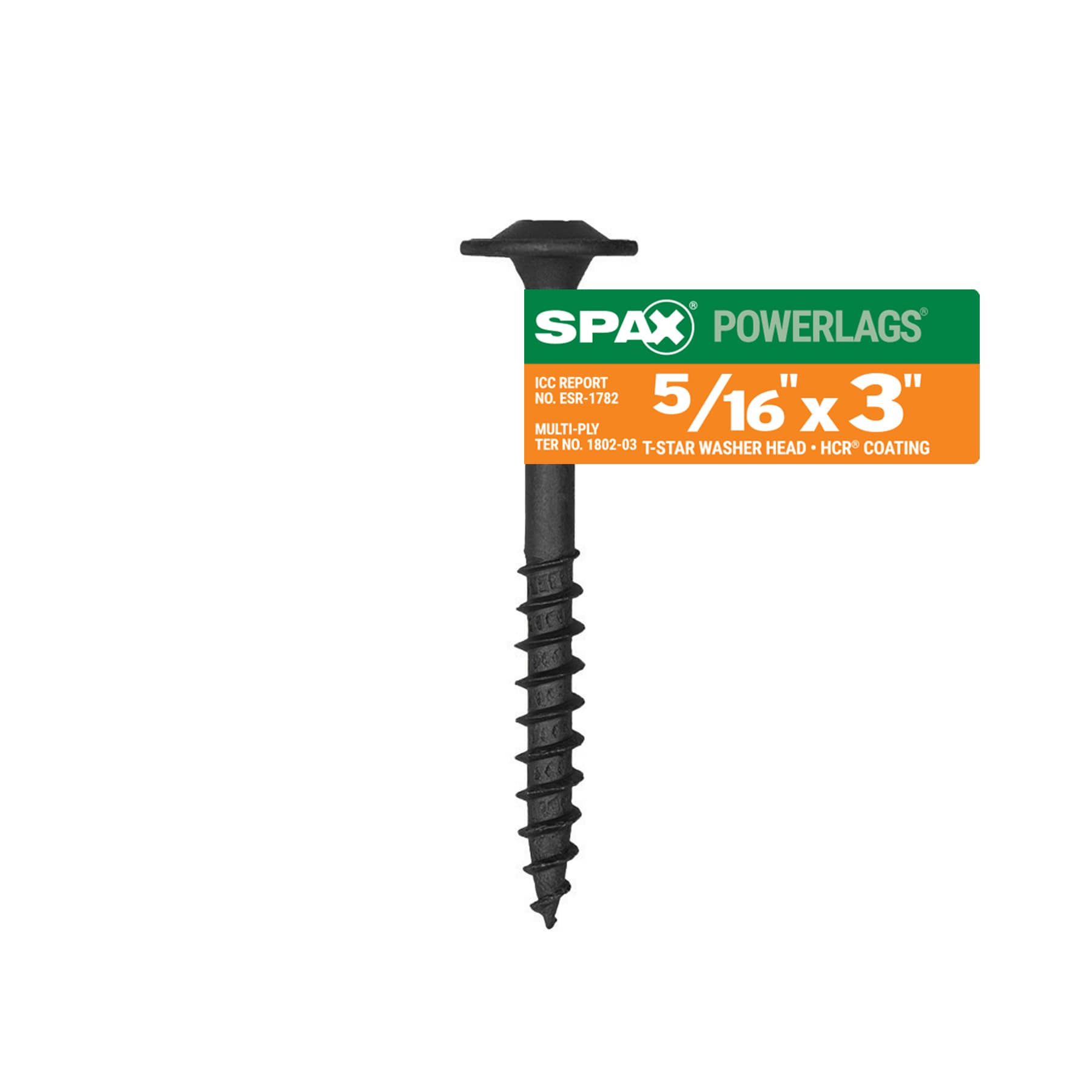SPAX 4581820800767 5/16-in x 3-in Black Coated Washer -Head Exterior Structural wood screws