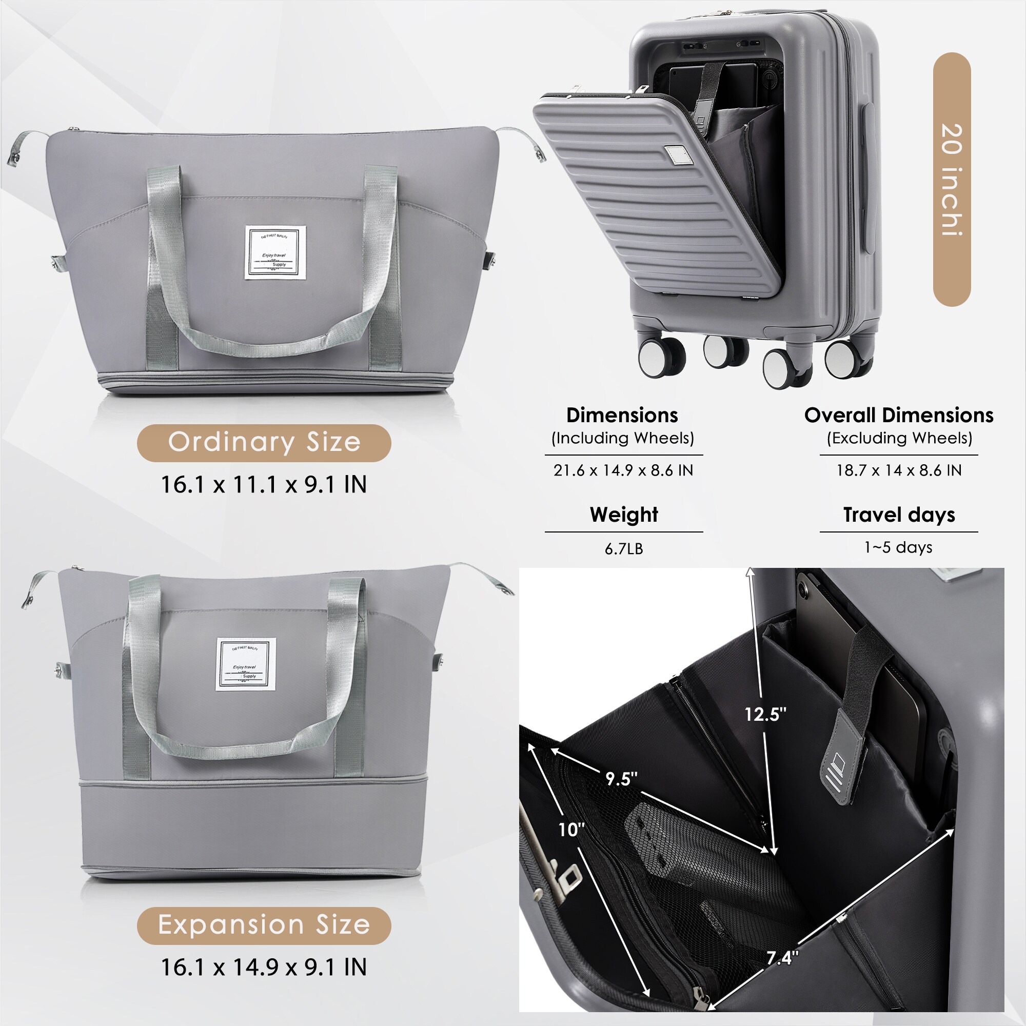 SINOFURN SYD9400014DB Luggage-And-Luggage-Sets - View #6