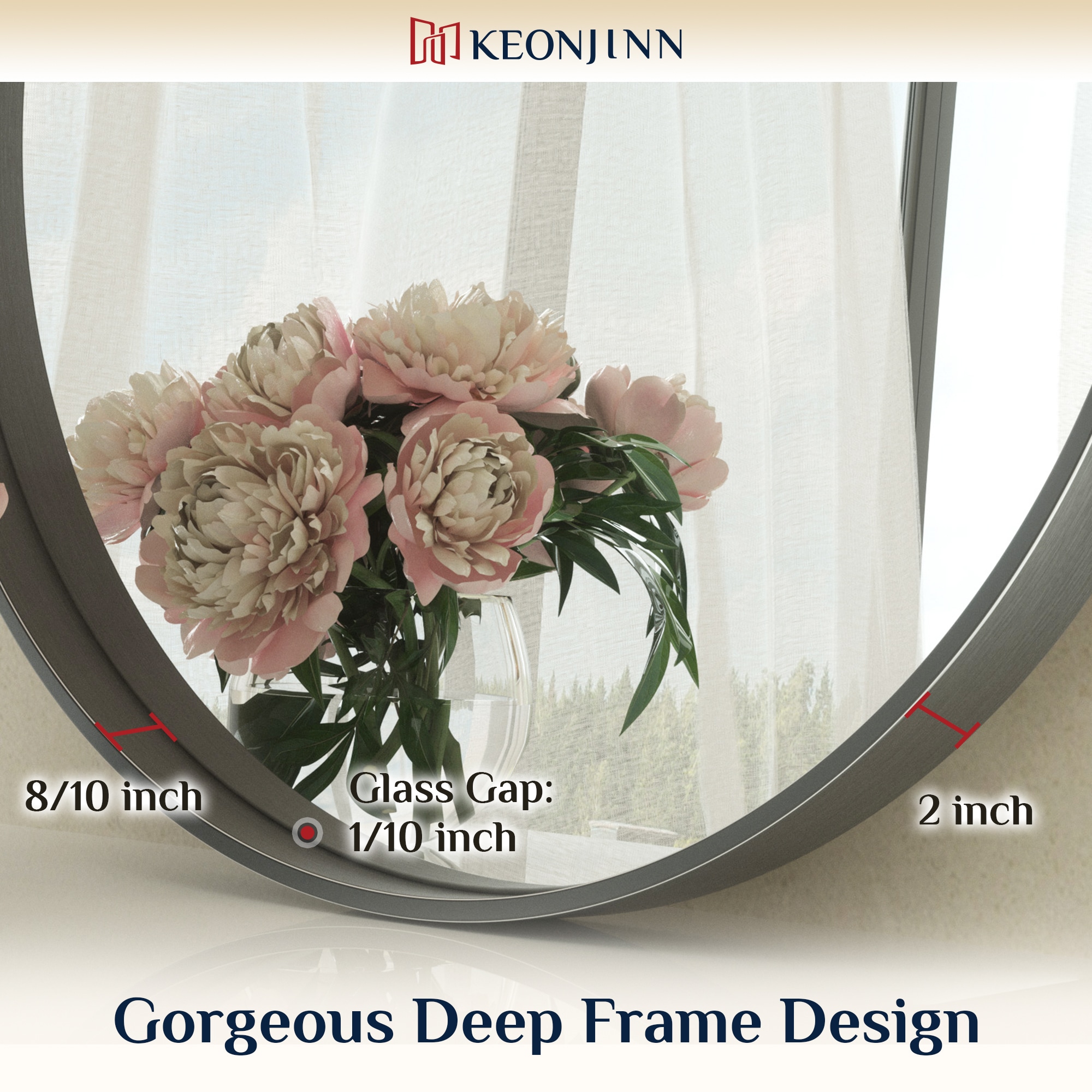 Keonjinn LW-JZ-YXJSK-R76BK Decor-Mirrors - View #4