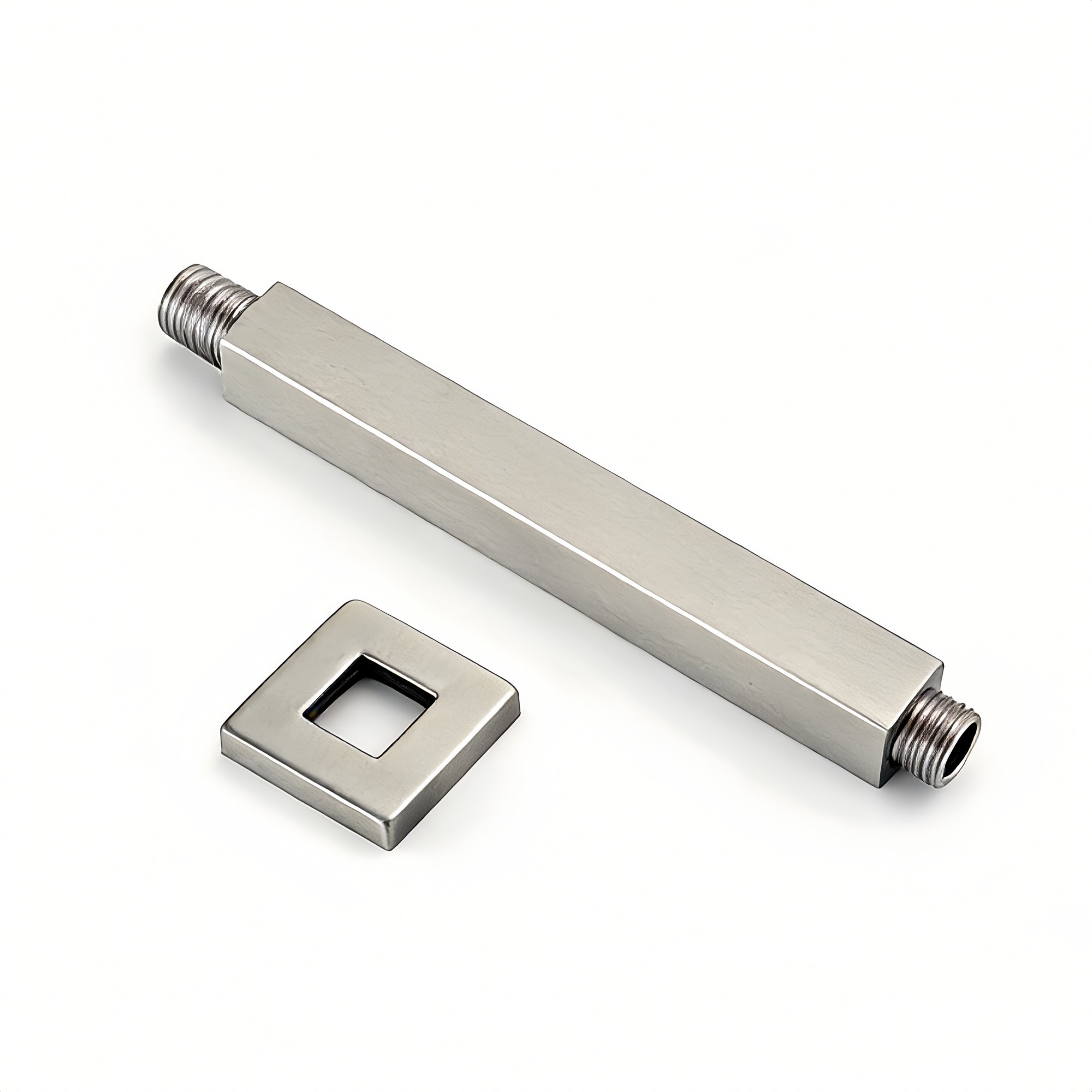 Numhew 10.5in L 1-Arm Brushed Nickel Shower Arm with Flange Ceiling Mounted Rain Shower Extension