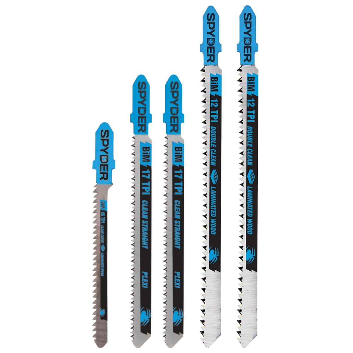 Spyder 300088 Set T-shank Bi-metal Jigsaw Blade Set ( 5 -Pack )